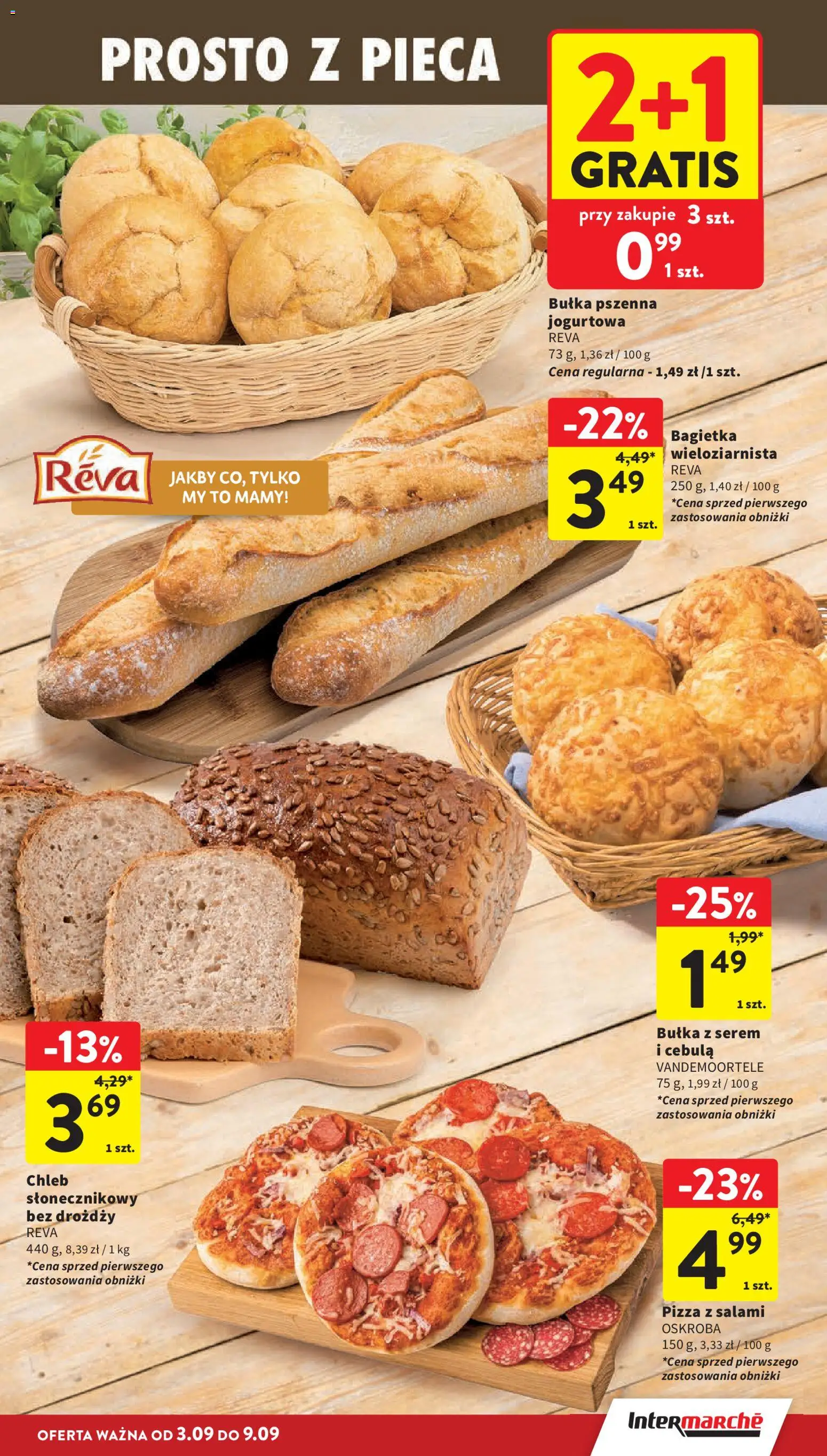 Intermarche gazetka od 03.09.2026 | Strona: 17 | Produkty: Bułka z serem, Chleb, Salami, Bułka pszenna