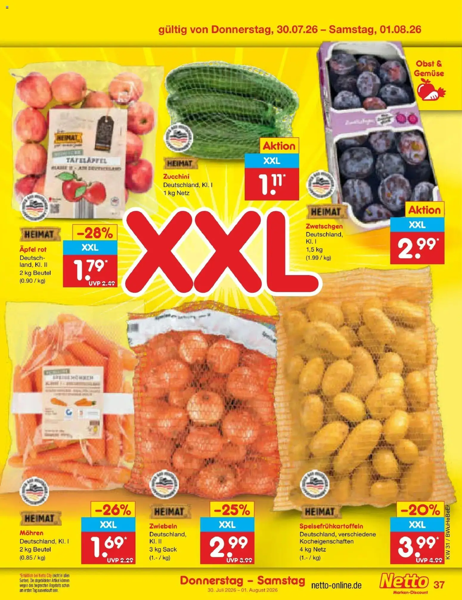 Netto Marken-Discount Prospekt Bielefeld – gültig ab 27.07.2026 | Seite: 54 | Produkte: Äpfel, Zwiebeln, Gemüse, Zucchini