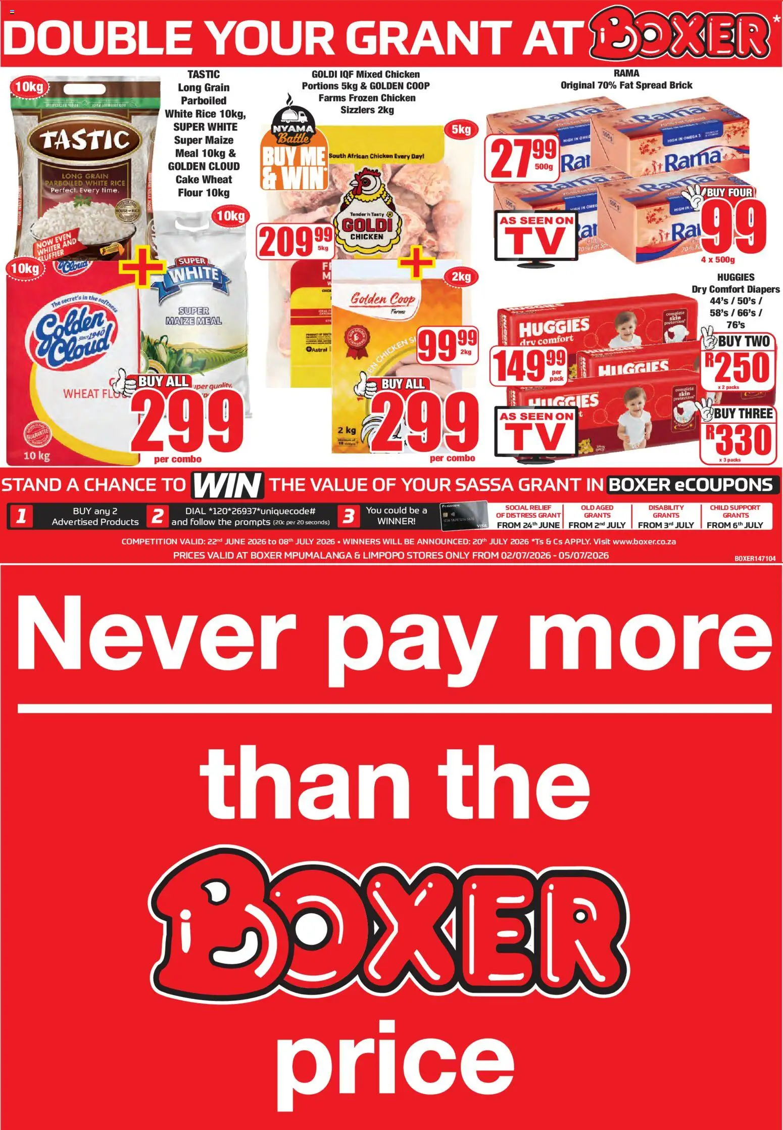New Boxer catalogue – valid from 02/07/2026 | Page: 1 | Products: Cake, Flour, Maize meal, Fat spread