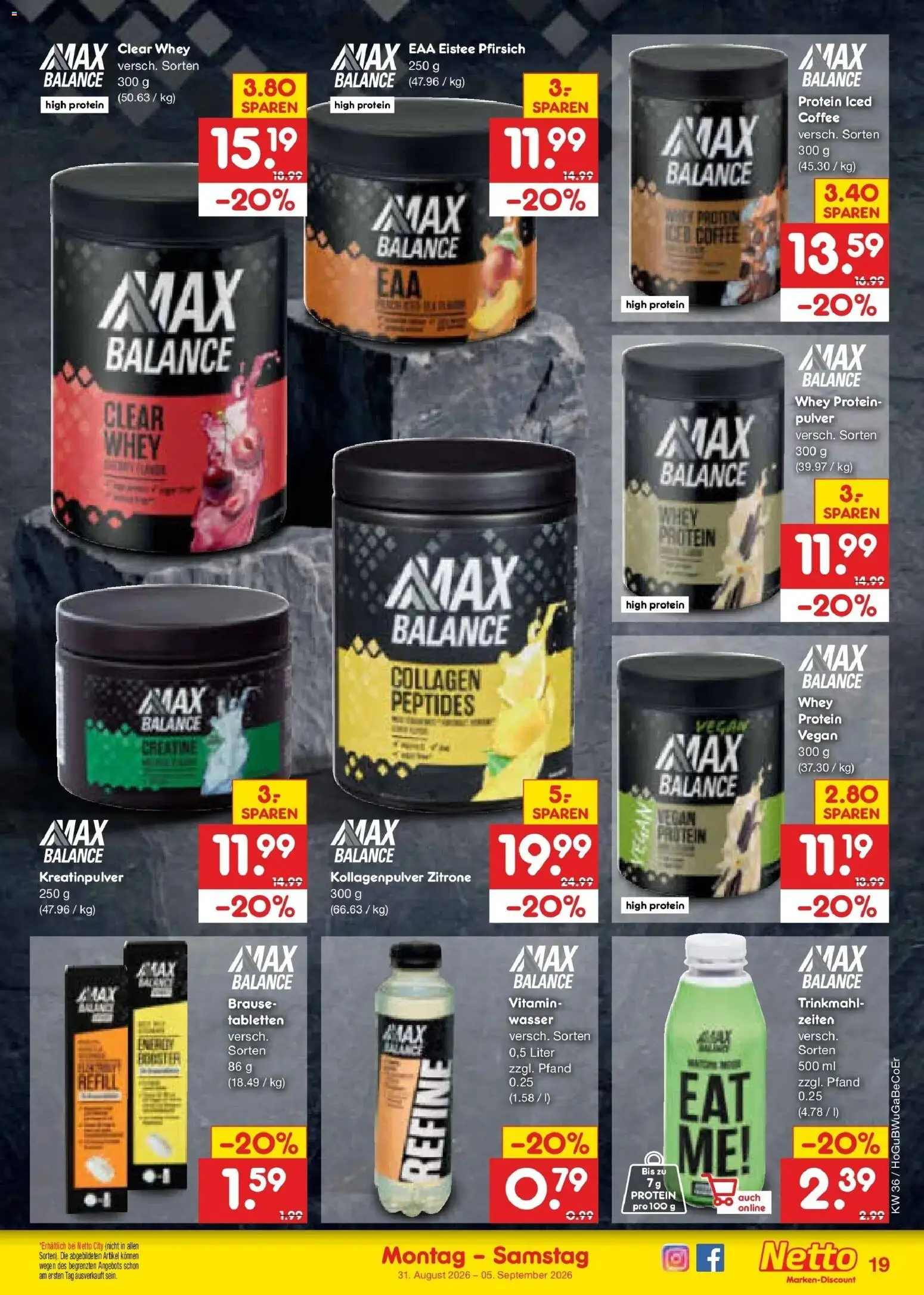 Netto Marken-Discount Prospekt Bitterfeld-Wolfen (ab 31.08.2026) » Angebote | Seite: 25 | Produkte: Wasser, Zitrone, Pfirsich