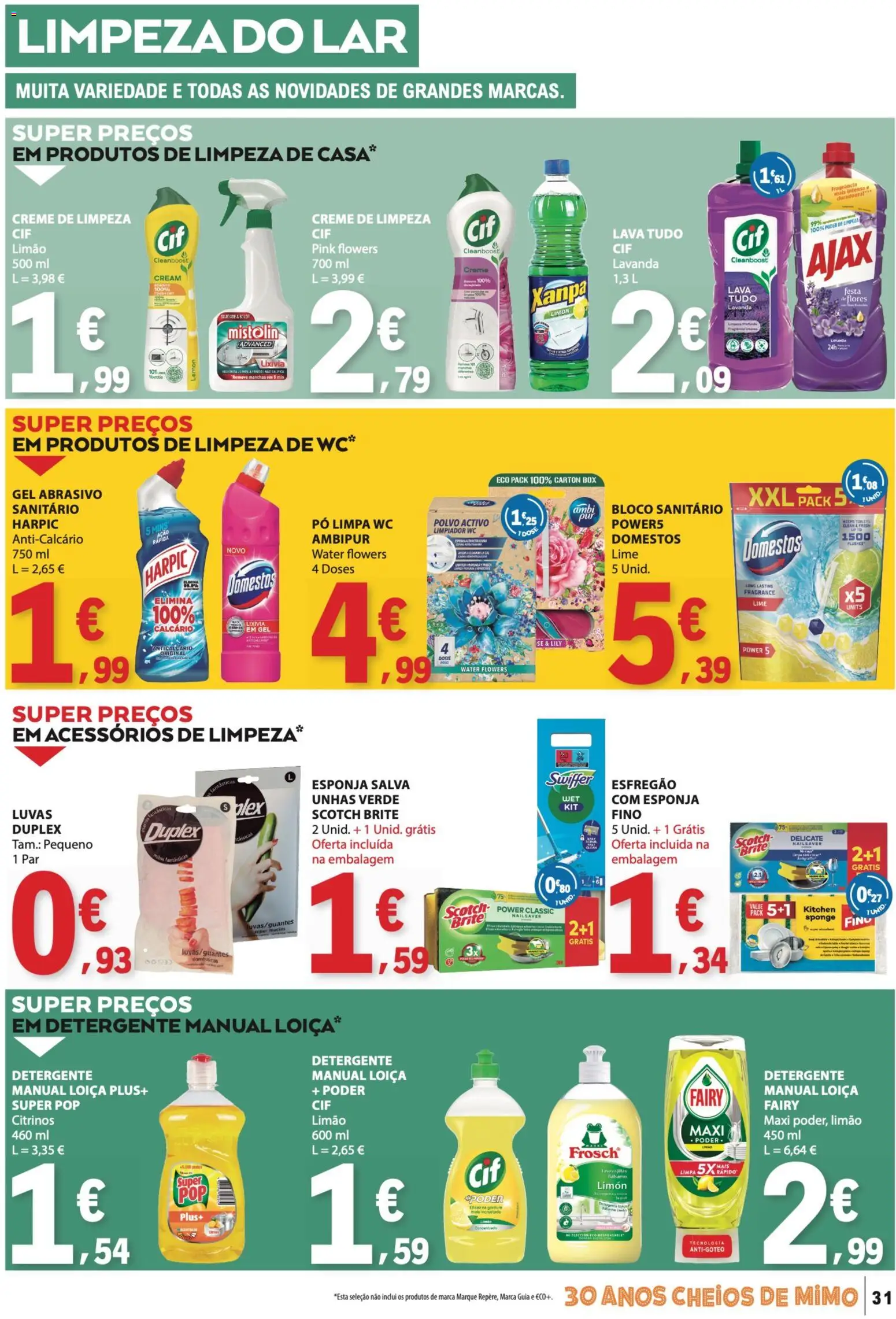 E.Leclerc folheto │ válido de 20/08/2026 | Página: 31 | Produtos: Flores, Produtos de limpeza, Esponja, Bloco sanitário