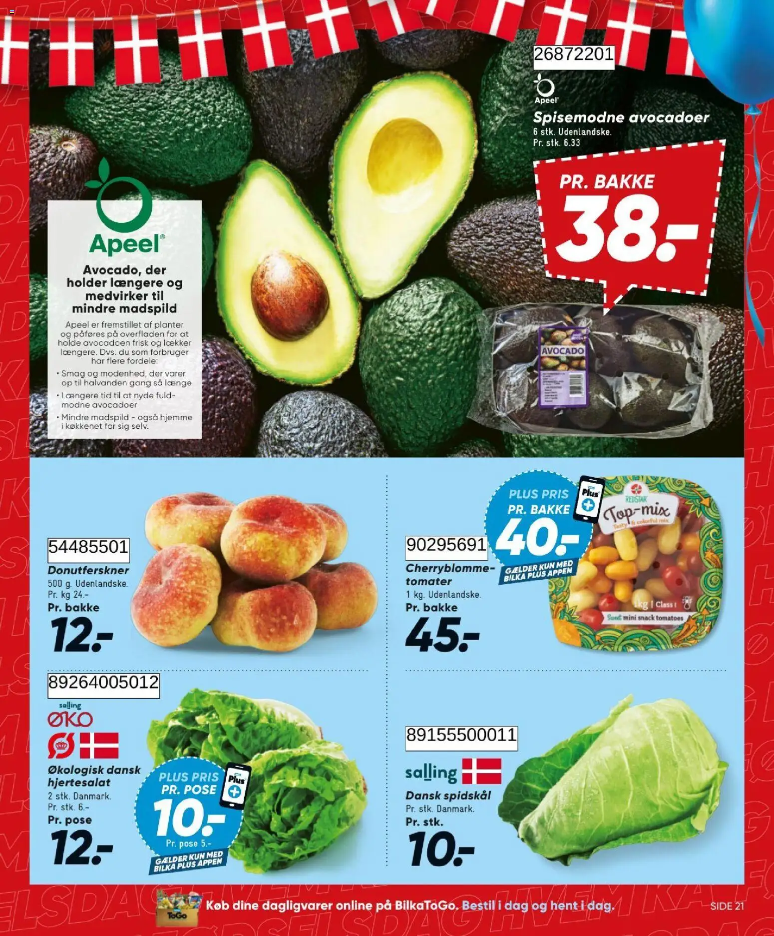 Bilka tilbudsavis – gyldig fra 07/08/2026 | Side: 22 | Produkter: Tomater, Avocado, Spidskål, Søm