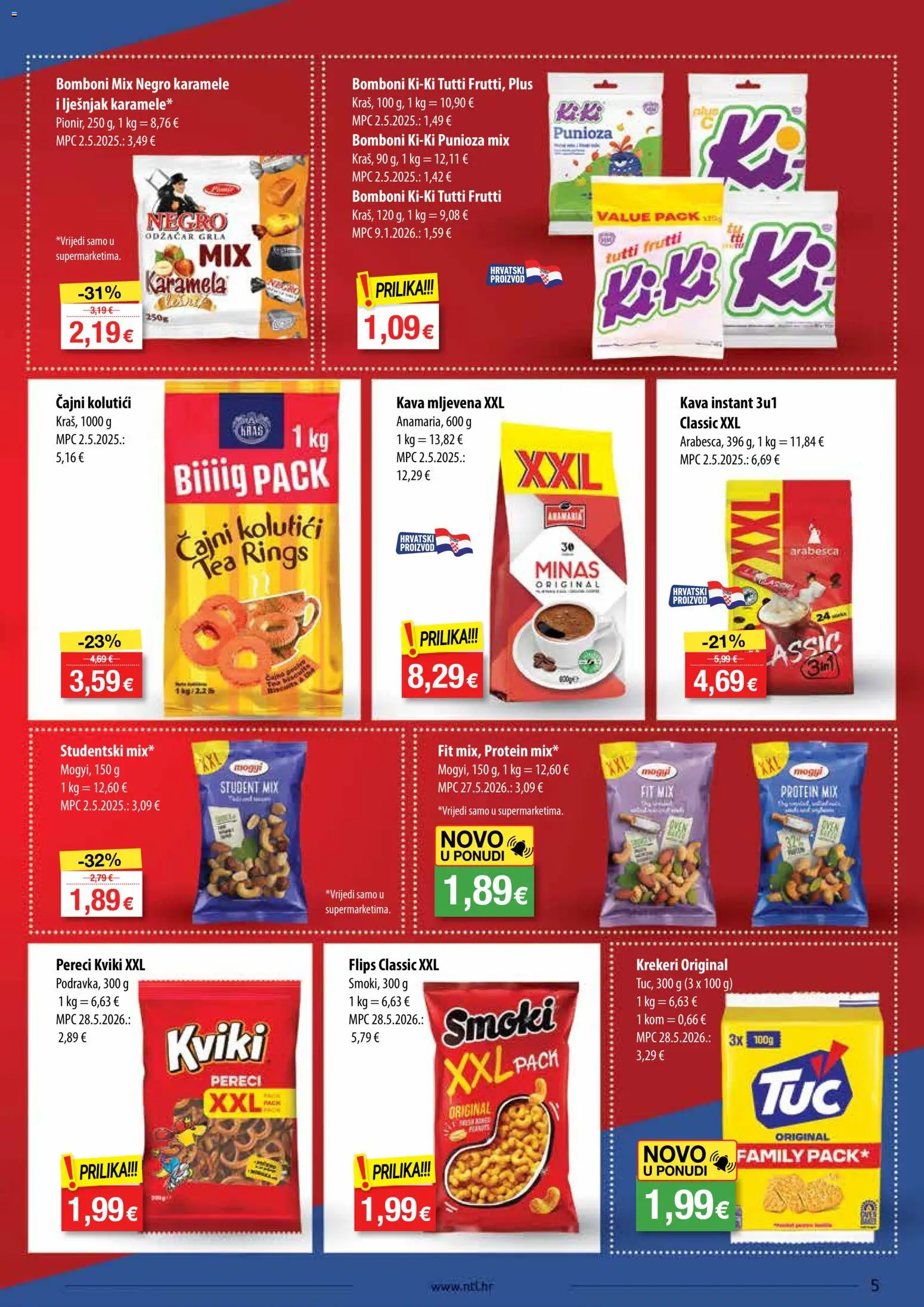 NTL katalog | vrijedi od 17.06.2026 | Stranica: 5 | Proizvodi: Kava instant, Flips, Arabesca, Bomboni