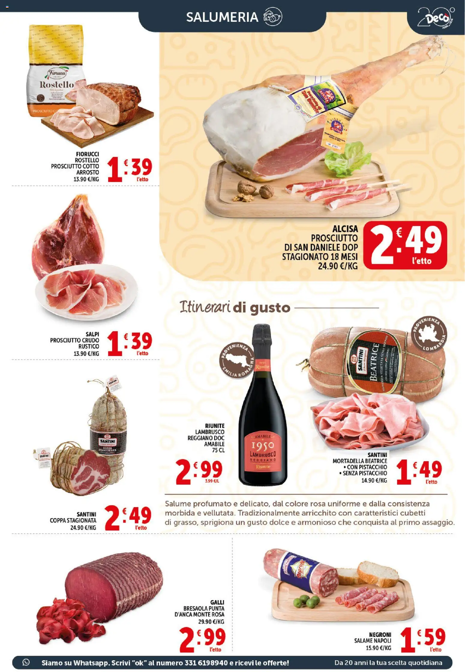 Volantino Decò del 20.05.2026 | Pagina: 3 | Prodotti: Arrosto, Prosciutto Crudo, Bresaola, Prosciutto
