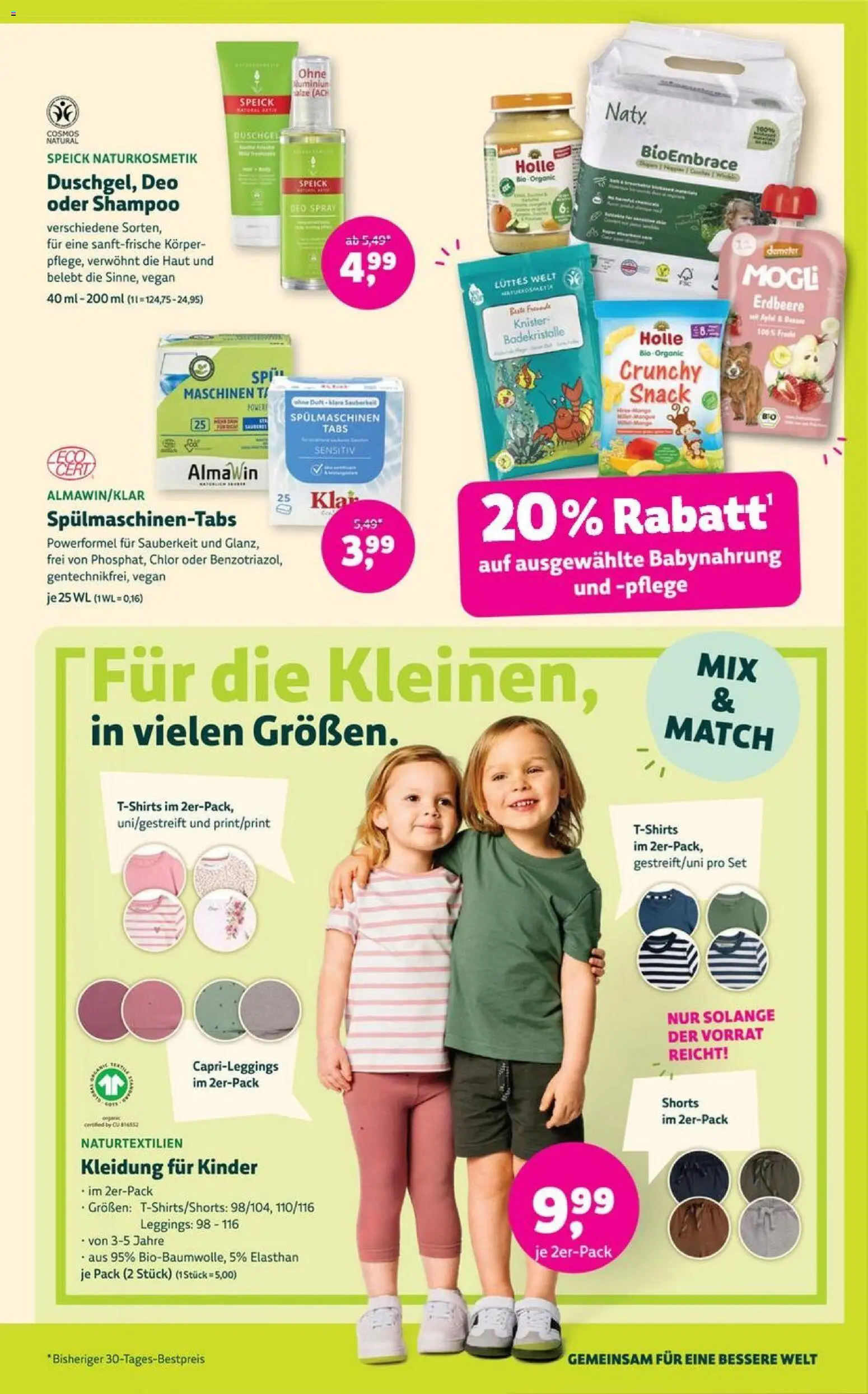 Denns BioMarkt Angebote – gültig ab 06.05.2026 | Seite: 15 | Produkte: Spulmaschinen tabs, Shampoo, Duschgel, Babynahrung