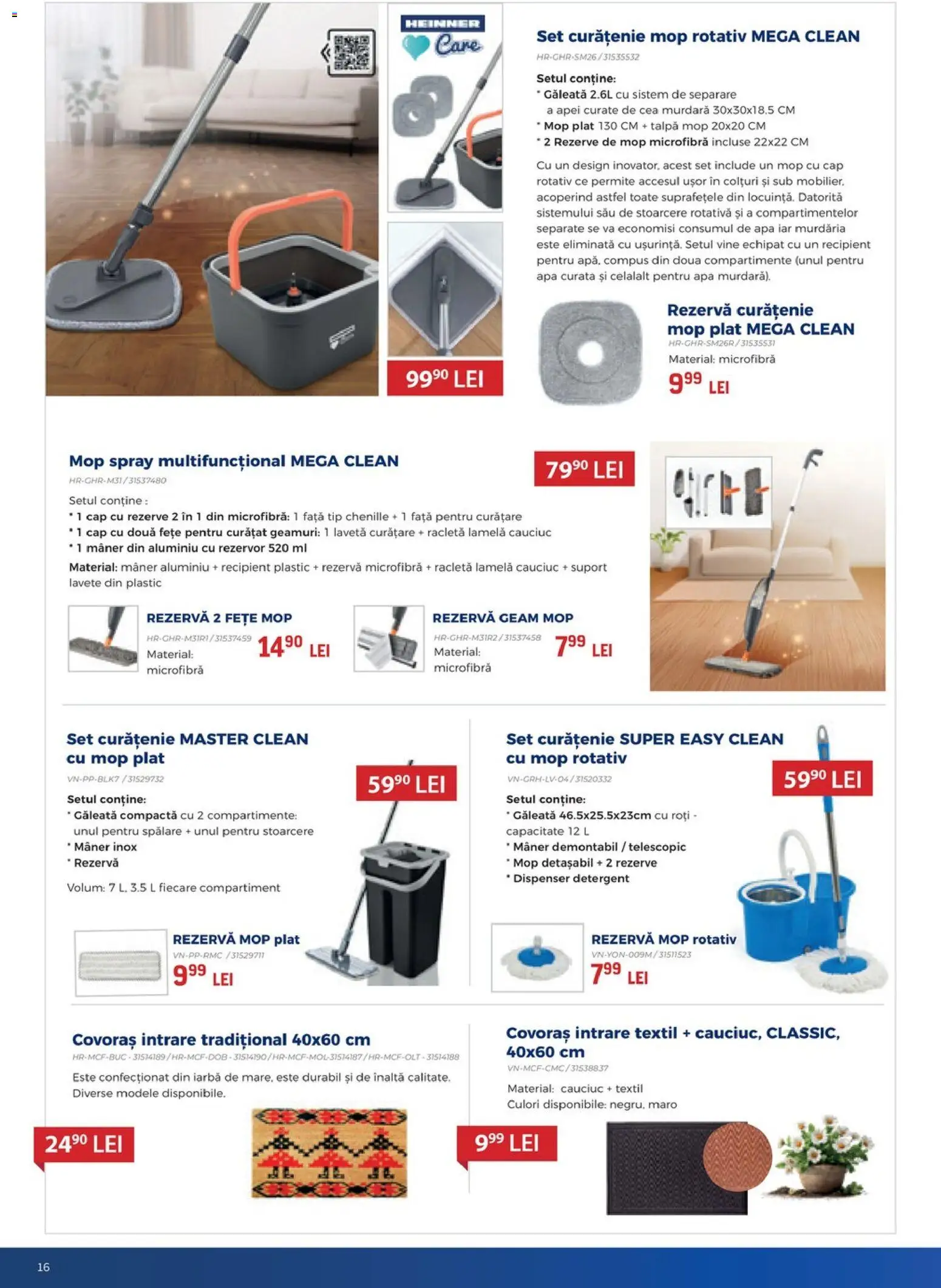 Noul catalog Carrefour – valabil de la 13.03.2026 | Pagină: 16 | Produse: Pomelo, Mop, Lavete, Bisiklet Aparatları