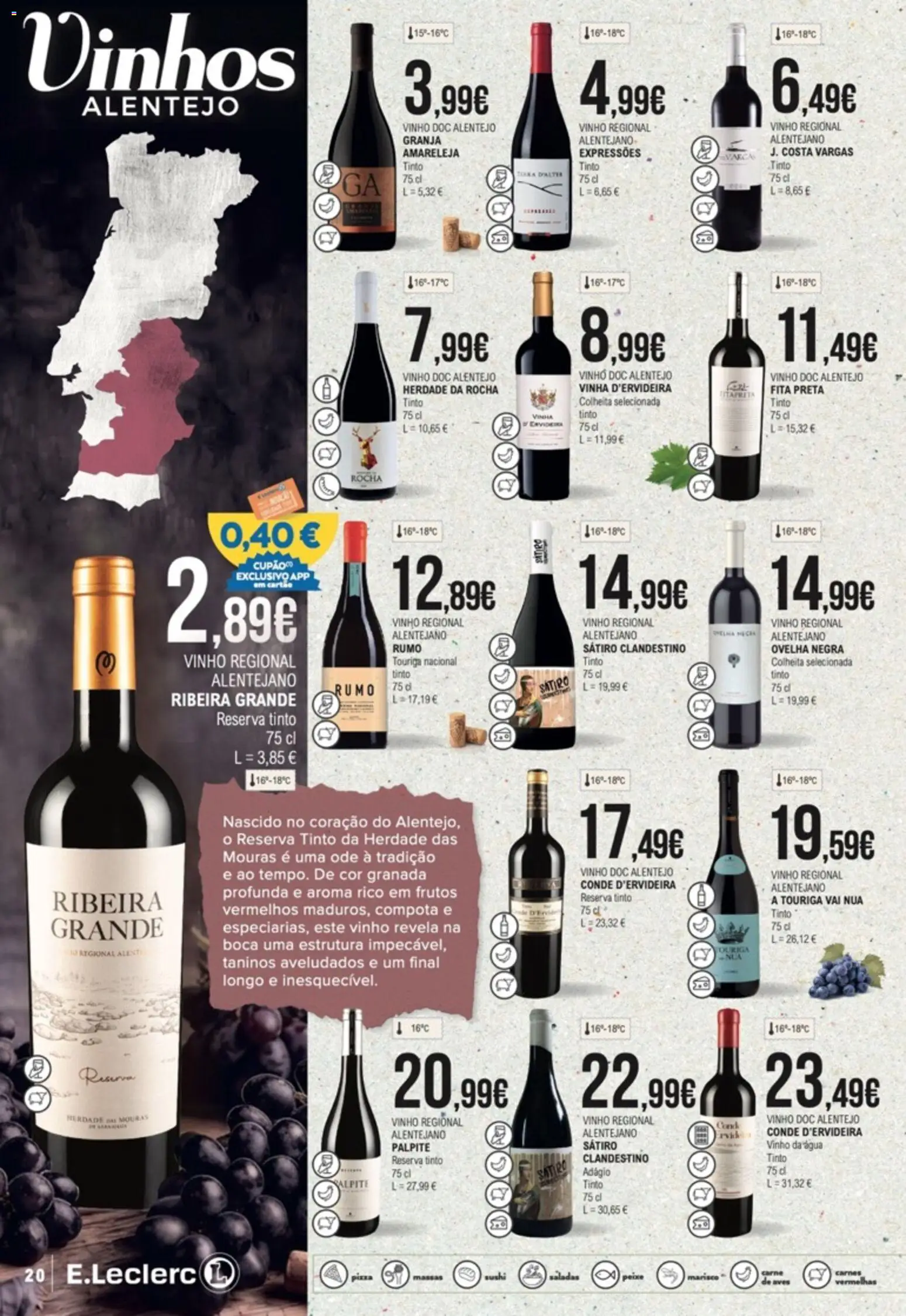 E.Leclerc folheto Feira dos Vinhos │ válido de 01/10/2026 | Página: 20 | Produtos: Sushi, Vinho, Carne, Compota