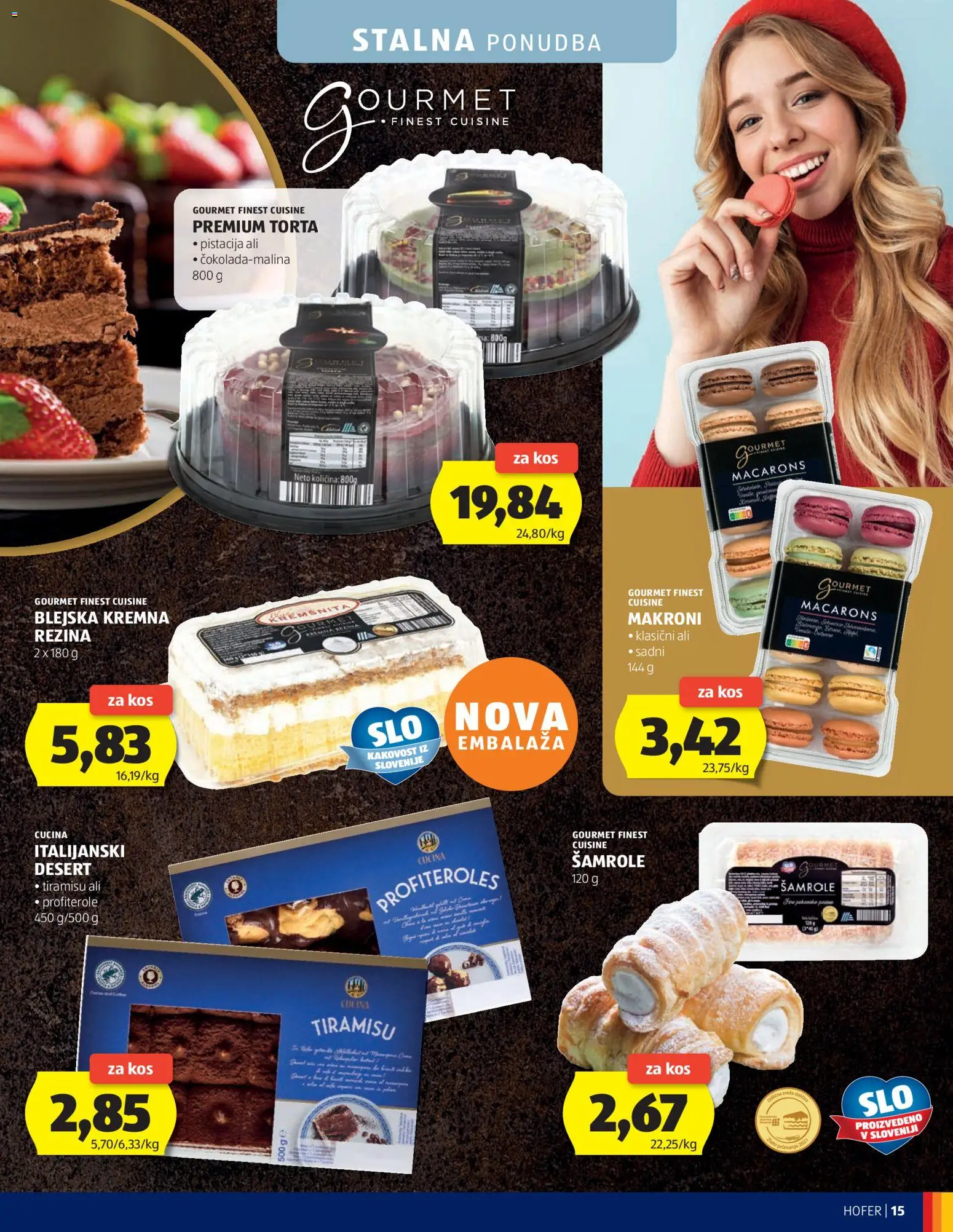 Hofer SI katalog | vrijedi od 02.09.2026 | Stranica: 15 | Proizvodi: Pistacija, Desert, Tiramisu, Torta
