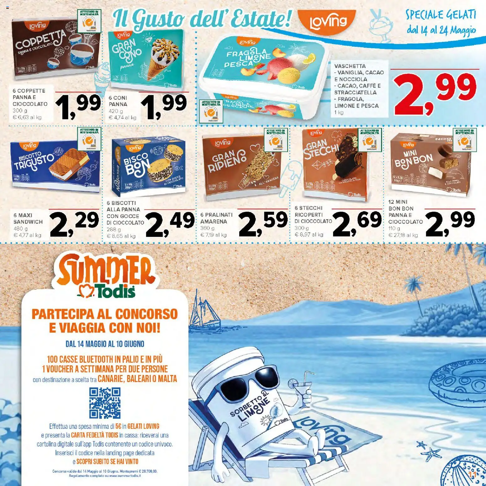 Volantino Todis del 14.05.2026 | Pagina: 11 | Prodotti: Panna, Sorbetto, Limone, Pesca