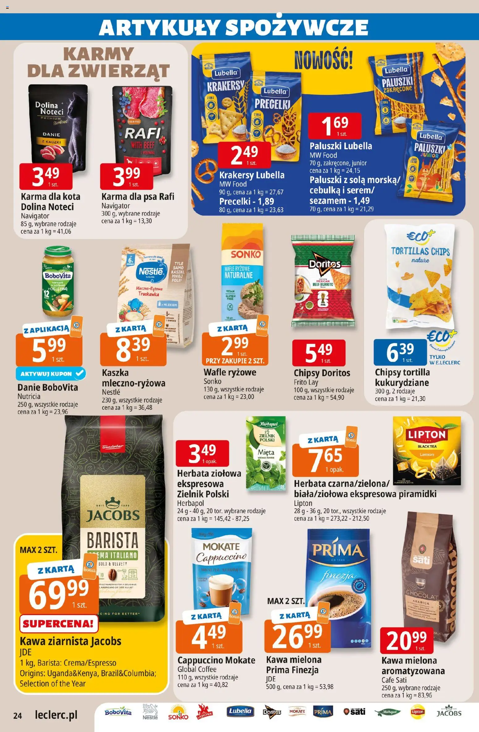 E.Leclerc gazetka - Kłodzko od 12.05.2026 | Strona: 24 | Produkty: Karta, Cappuccino, Karma dla kota, Owoce