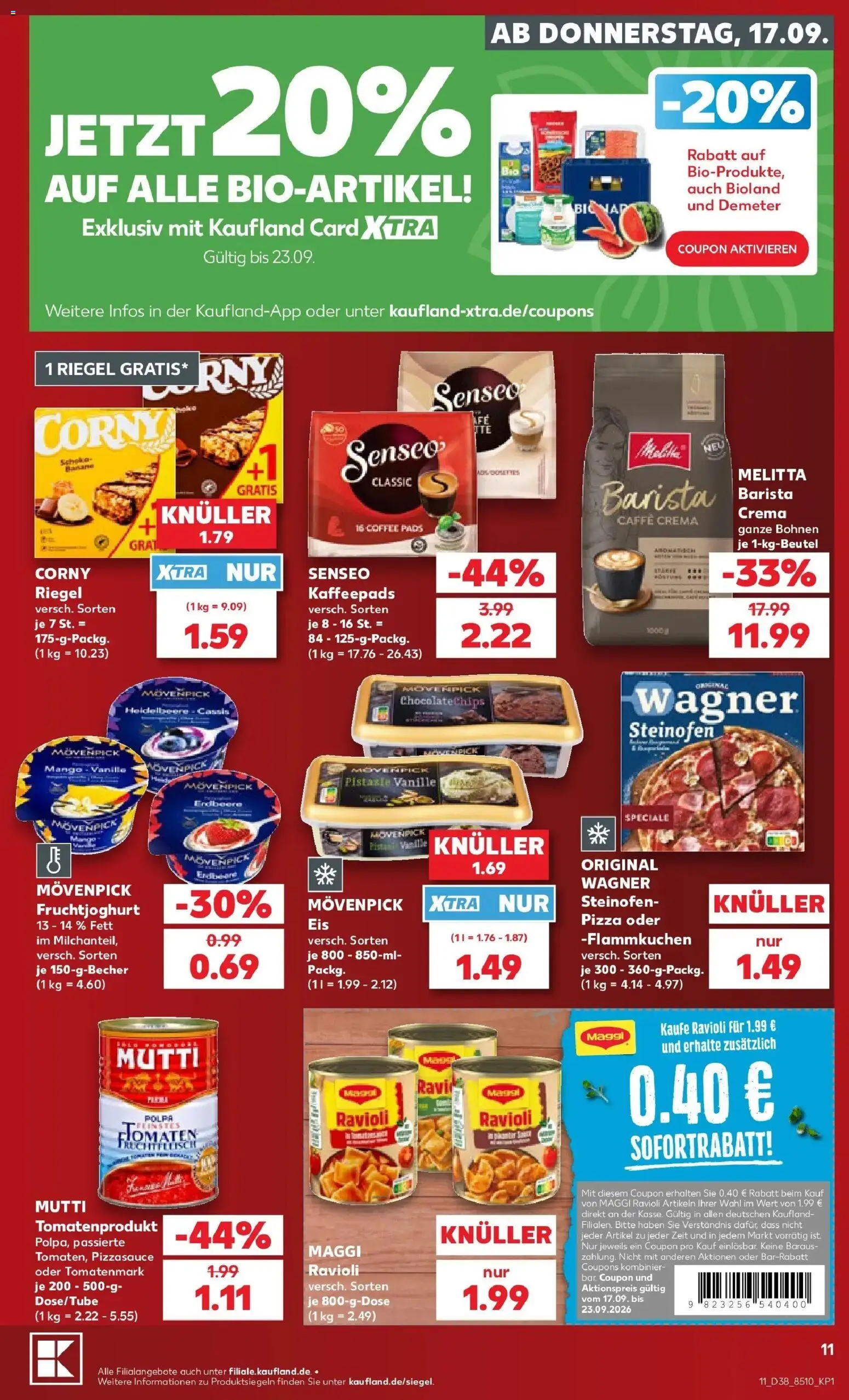 Prospekt Kaufland ab 14.09.2026 » Angebote Online zum Blättern | Seite: 23 | Produkte: Melitta, Kaffeepads, Fruchtjoghurt, Vanille