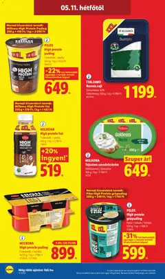 Milbona High Protein Puding, Csokoládés / vaníliás 4x125 g; - amely érvényes a következő dátumtól: 07.05.2026 | Oldal: 70