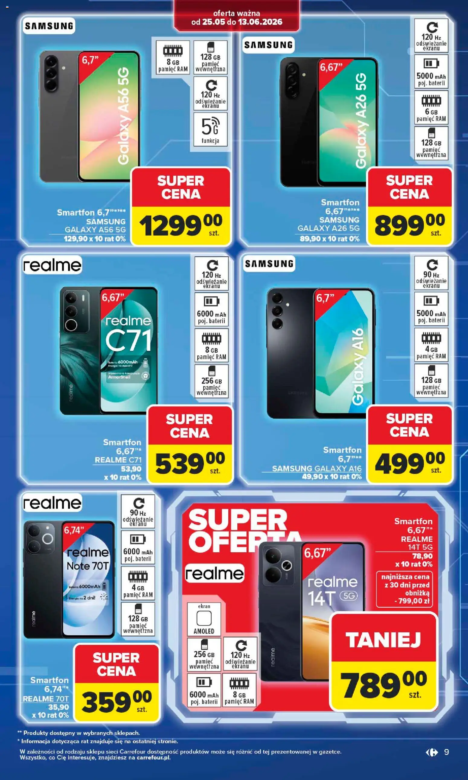 Carrefour gazetka - Multimedia od 25.05.2026 | Strona: 9 | Produkty: Smartfon, Bateria