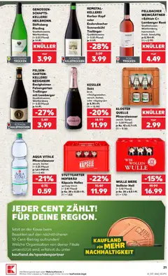 Kaufland Prospekt Stuttgart ab 10.09.2026 gültig | Seite: 21 | Produkte: Weißwein, Rotwein, Sekt, Mineralwasser