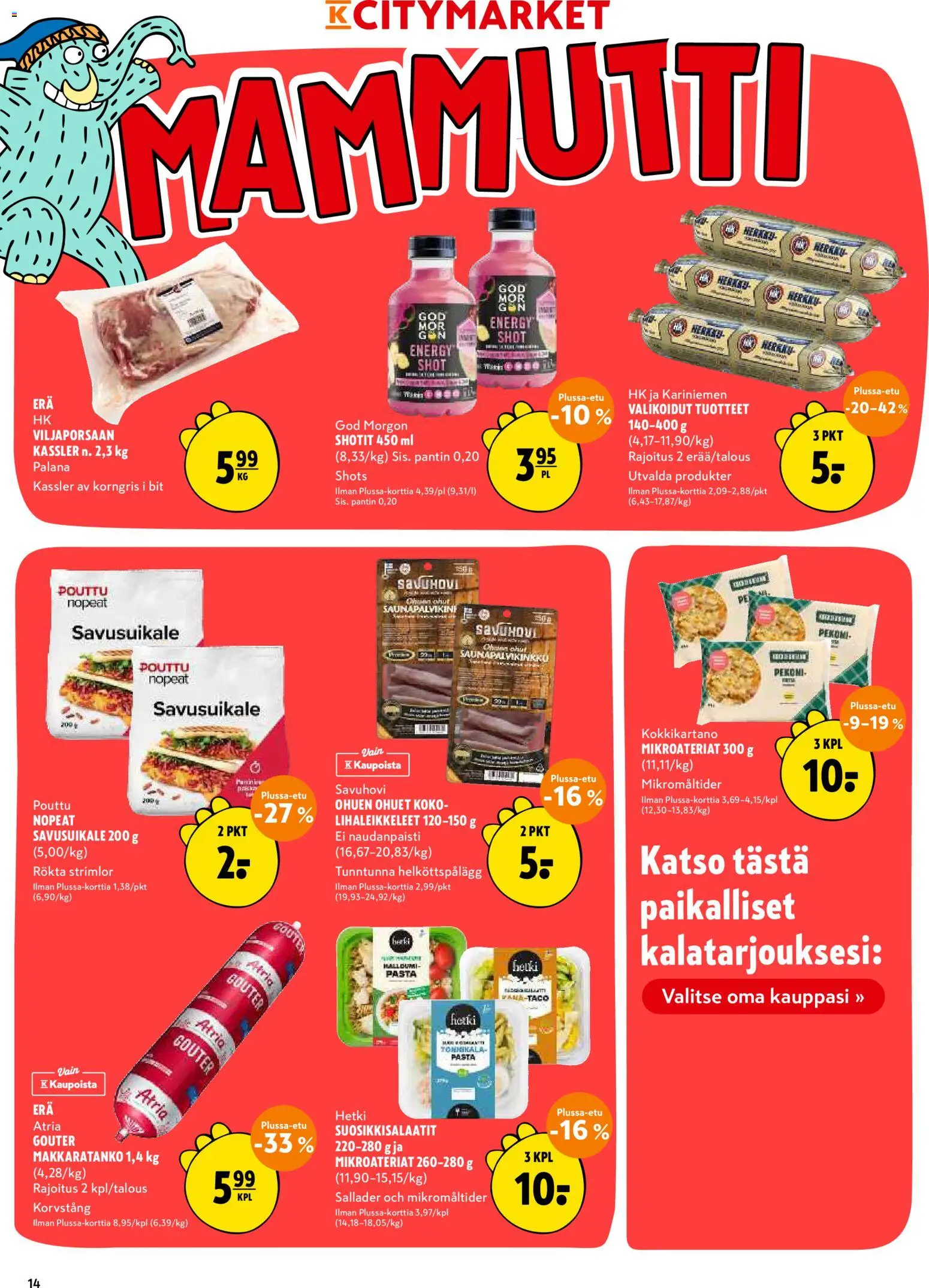 K-Citymarket tarjoukset – voimassa 13/08/2026 alkaen | Sivu: 14 | Tuotteet: Pasta, Tonnikala