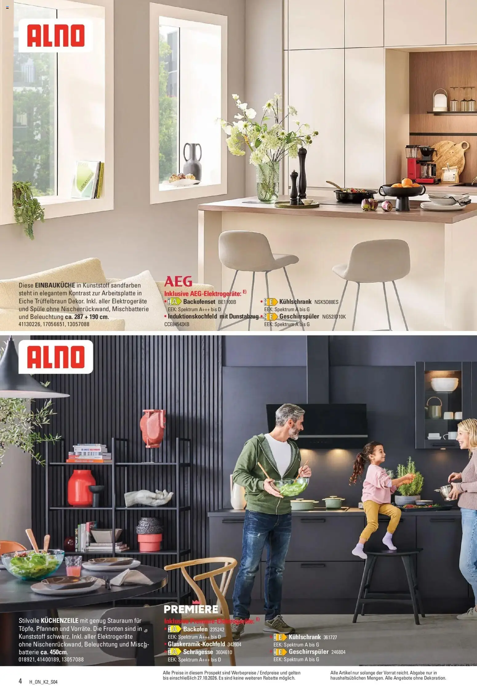 Höffner Prospekt Barsbüttel (ab 23.09.2026) zum Blättern | Seite: 4 | Produkte: Einbauküche, Batterie, Kühlschrank, Dunstabzug