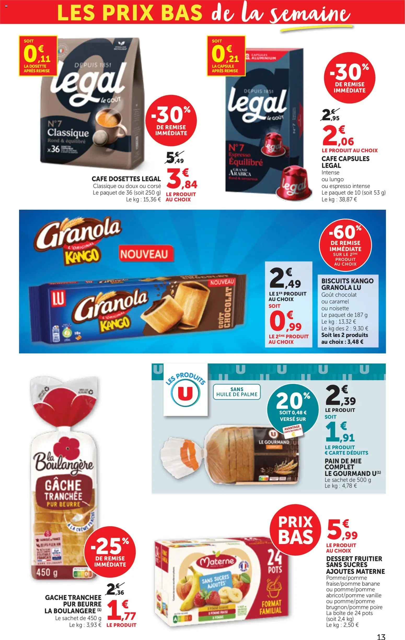 {H1} | Page: 13 | Produits: Poire, Pomme, Café, Chocolat