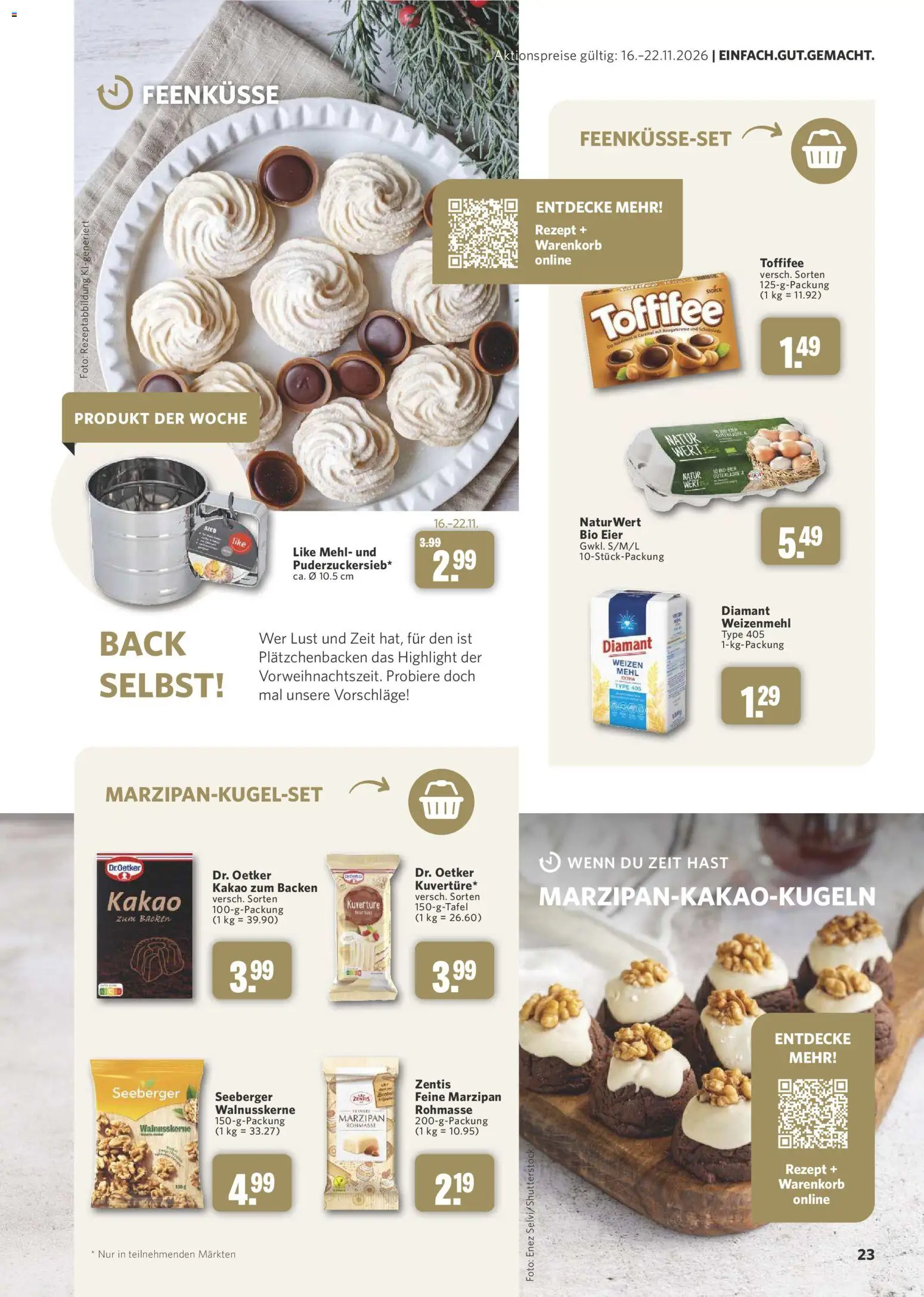 Combi myTime November 2026 – gültig ab 31.10.2026 | Seite: 23 | Produkte: Mehl, Eier, Weizenmehl, Toffifee