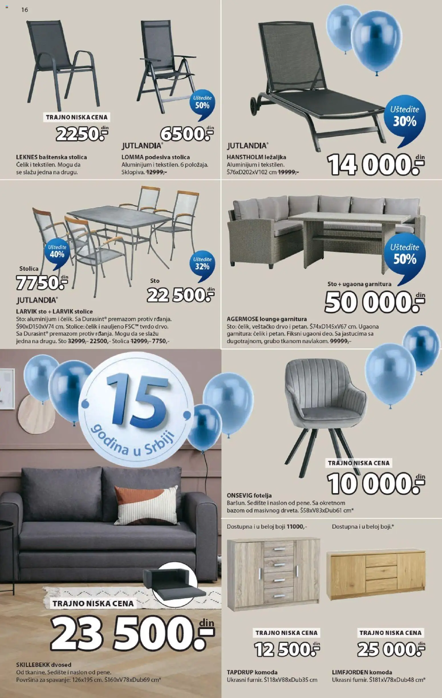 Jysk katalog - važi od 09.10.2026 | Strana: 16 | Proizvode: Sofa, Ležaljka, Sto, Dvosed