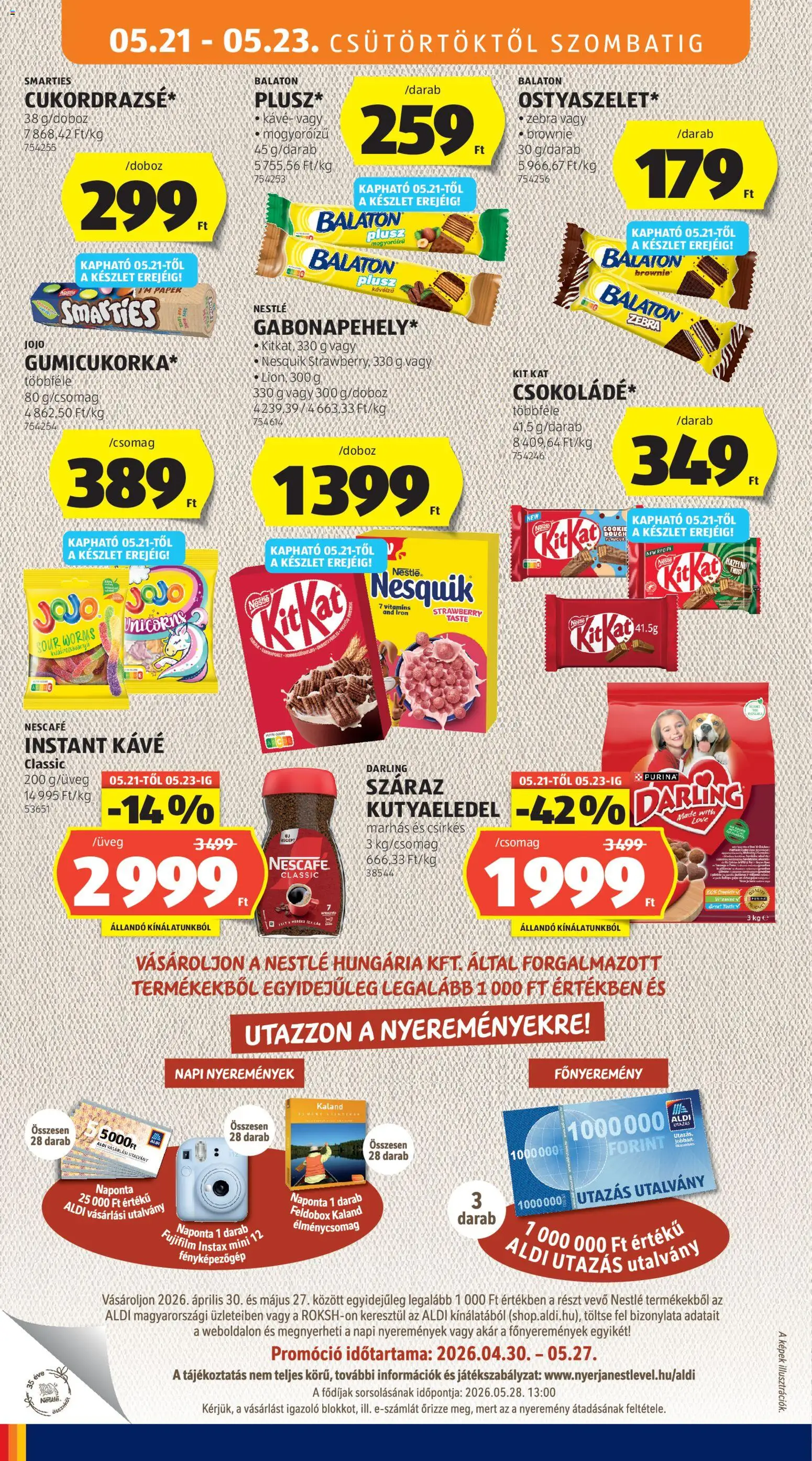 Aldi akciós ujság - amely érvényes a következő dátumtól: 21.05.2026 | Oldal: 20 | Termékek: Fényképezőgép, Kávé, Brownie, Instant kávé