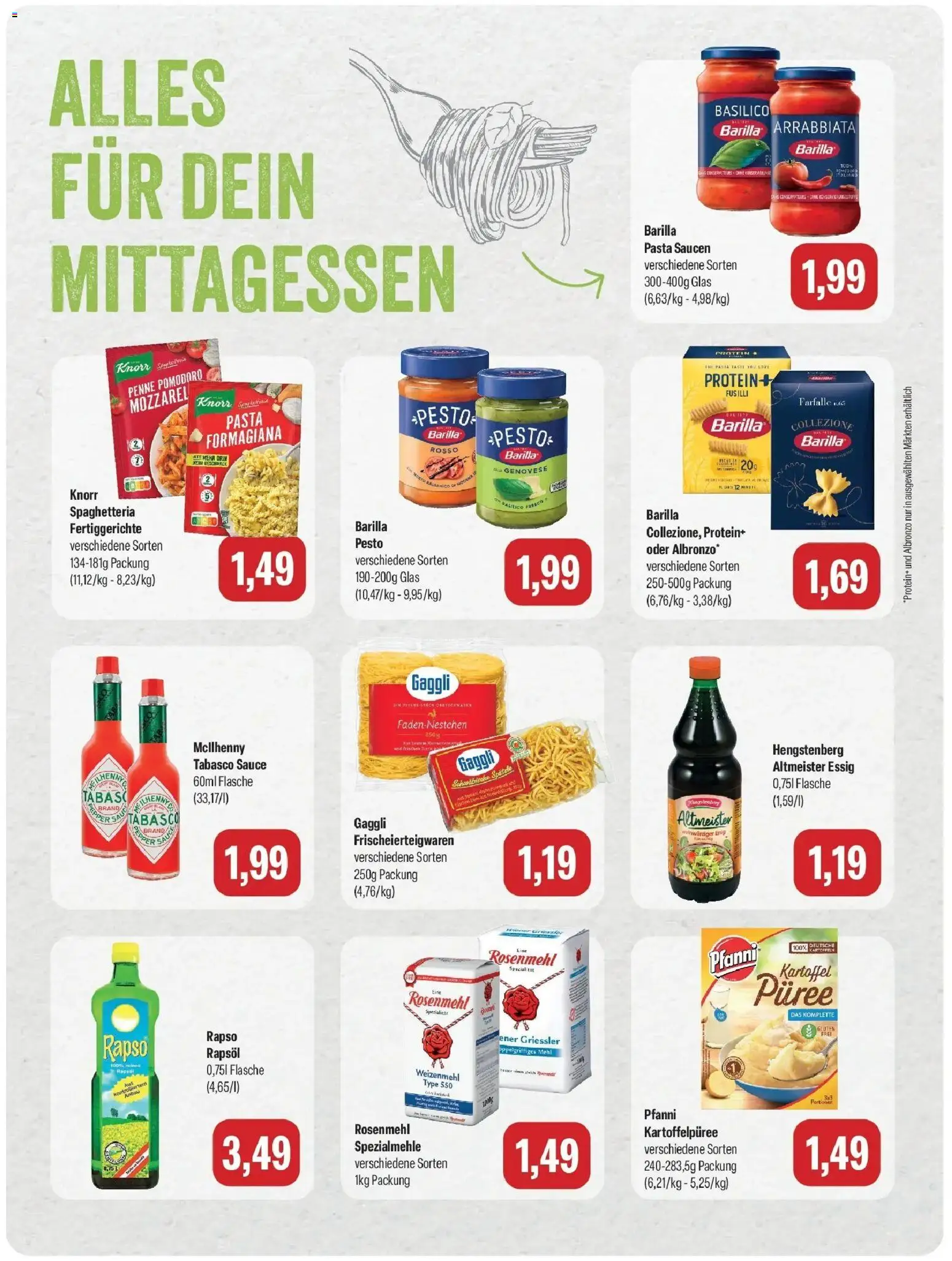 Feneberg Aktuelle Angebote (ab 25.10.2026) zum Blättern | Seite: 14 | Produkte: Essig, Rapsöl, Weizenmehl, Pasta
