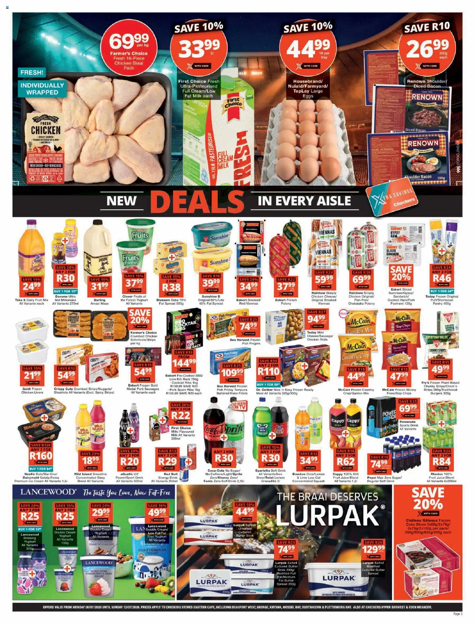 New Checkers catalogue – valid from 06/07/2026 | Page: 3 | Products: Silla apilable, Tray, Polony, Fish