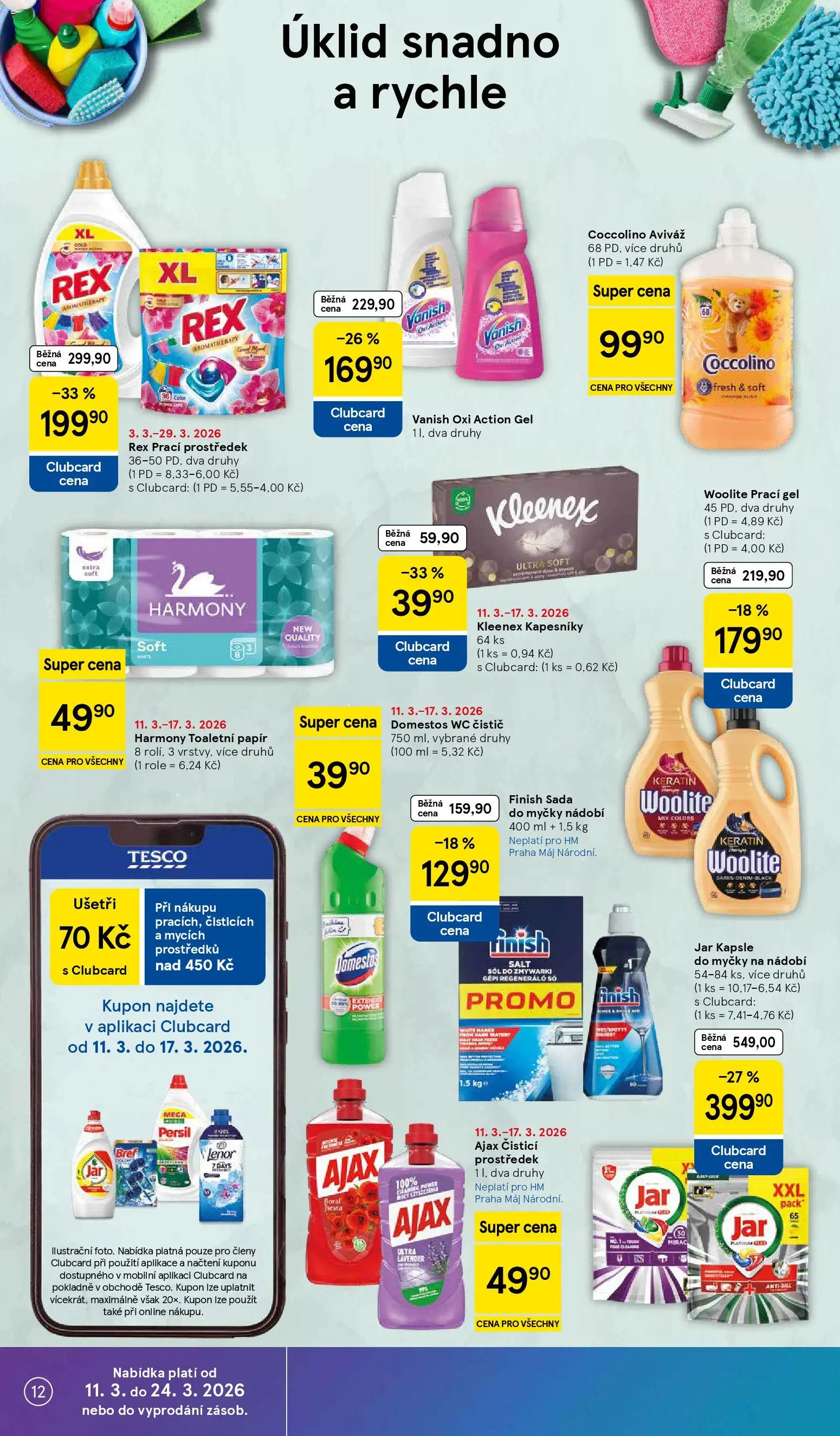 Tesco leták - Hypermarket od 11.03.2026 | Strana: 12 | Produkty: Aviváž, Prací gel, Jar kapsle, Kapsle