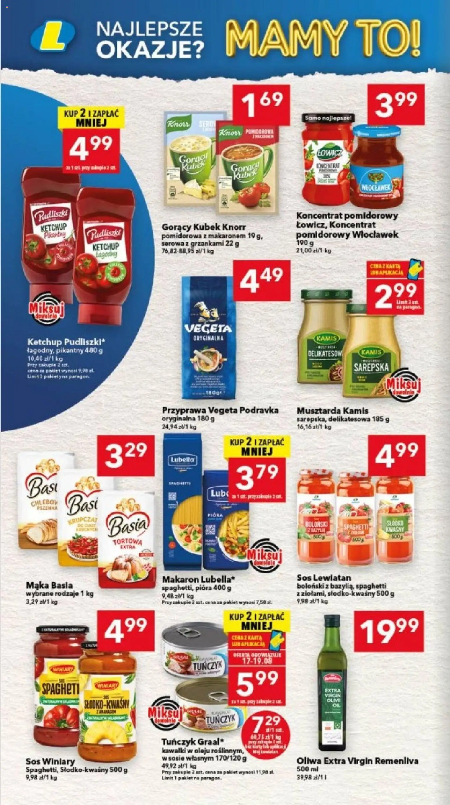 Lewiatan gazetka - Bydgoszcz od 13.08.2026 | Strona: 4 | Produkty: Karta, Spaghetti, Koncentrat pomidorowy, Sos