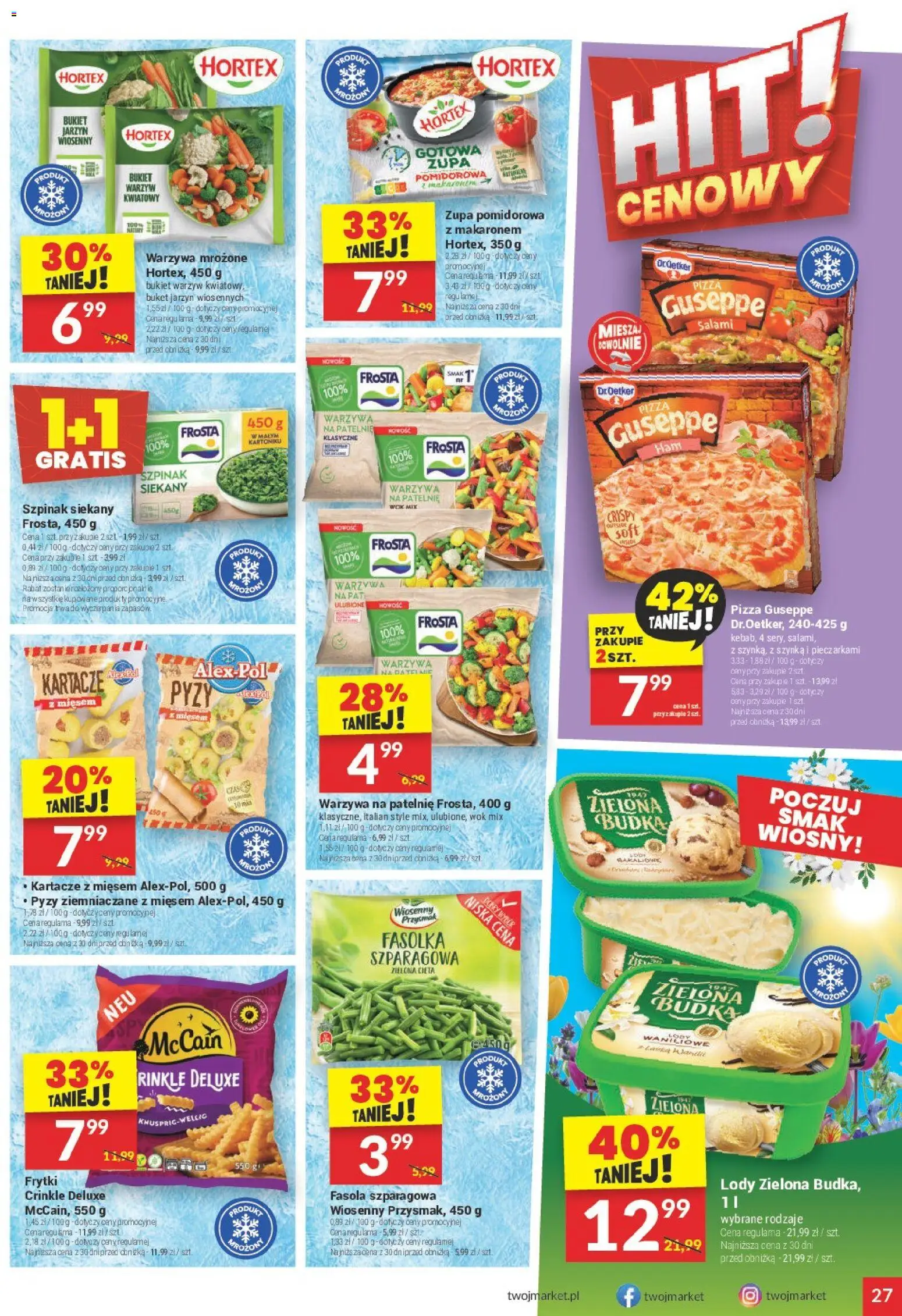 Twój Market gazetka od 04.03.2026 | Strona: 27 | Produkty: Szynka, Salami, Pizza, Frytki
