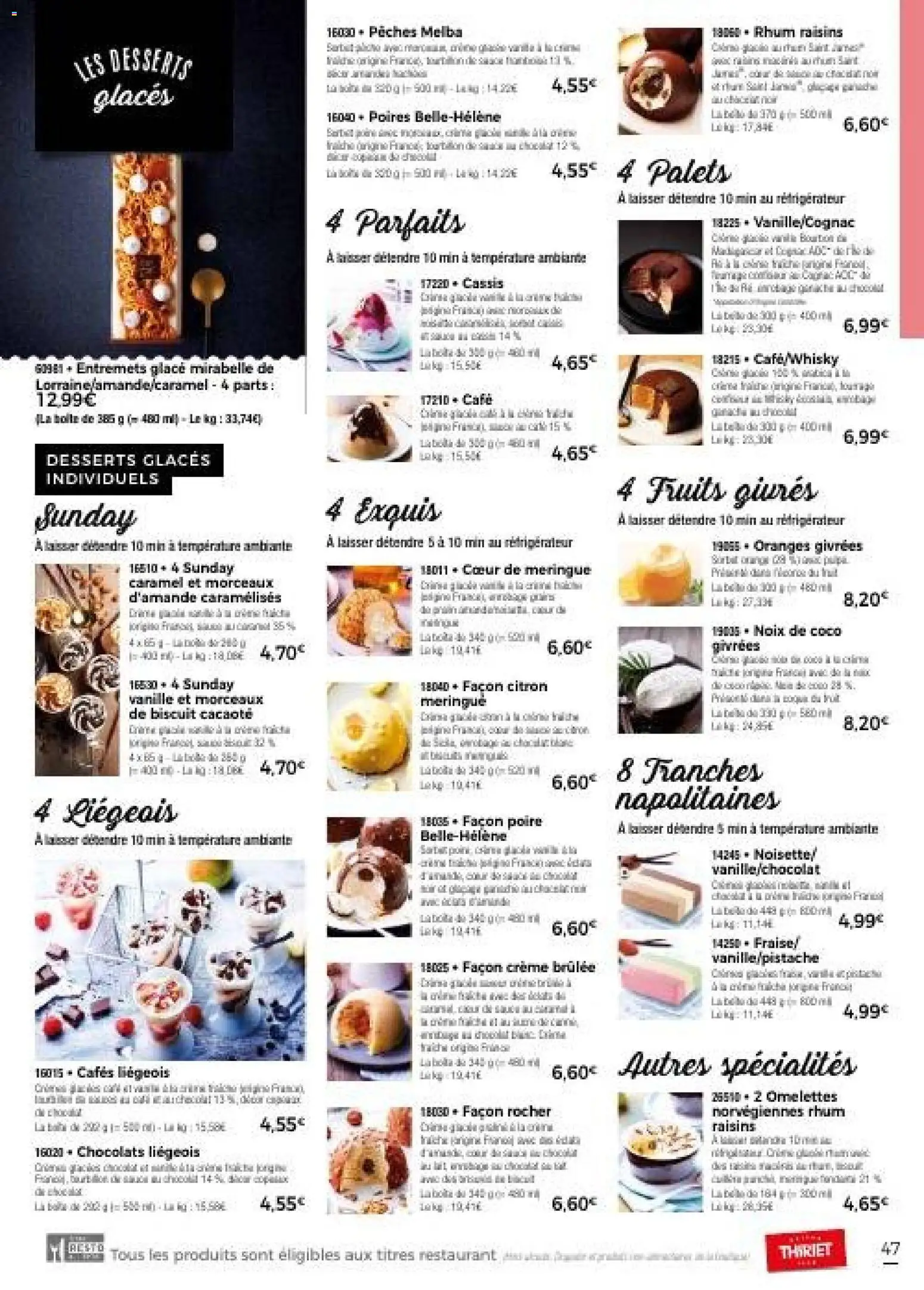 {H1} | Page: 53 | Produits: Glaces, Réfrigérateur, Rhum, Crème