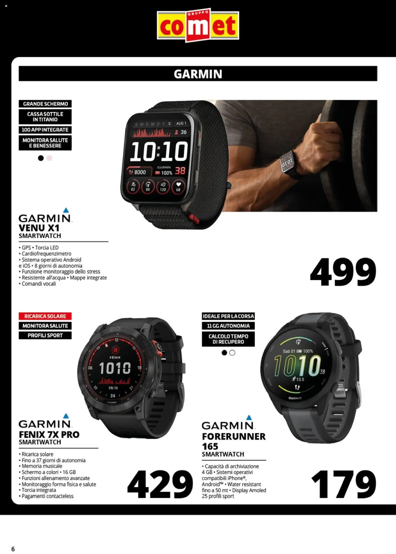 Volantino Comet del 29/10/2026 | Pagina: 6 | Prodotti: Schermo, Torcia, Smartwatch