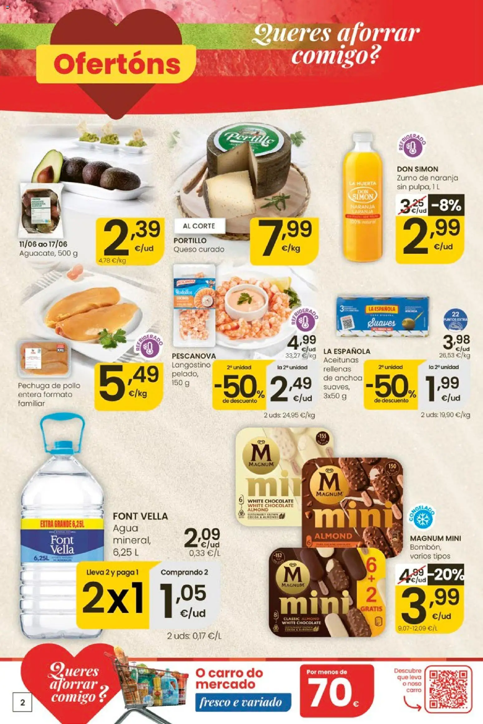 Eroski Ofertóns de verán │ válido desde el 11.06.2026 | Página: 2 | Productos: Chocolate, Anchoa, Κορνίζα, Langostino