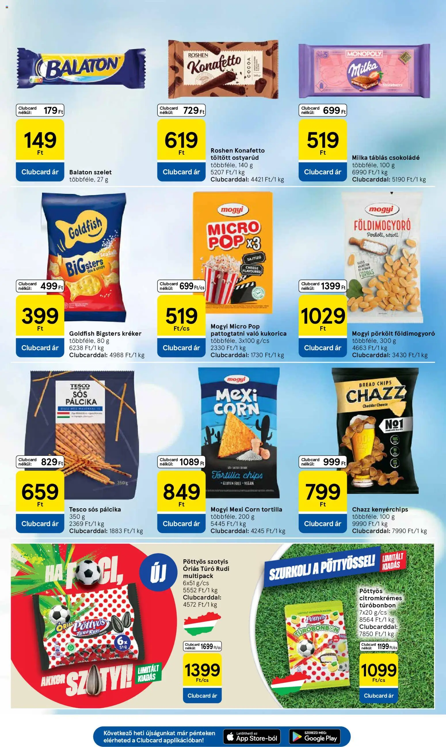 Tesco akciós ujság - amely érvényes a következő dátumtól: 18.06.2026 | Oldal: 23 | Termékek: Csokoládé, Cheddar, Túró, Földimogyoró