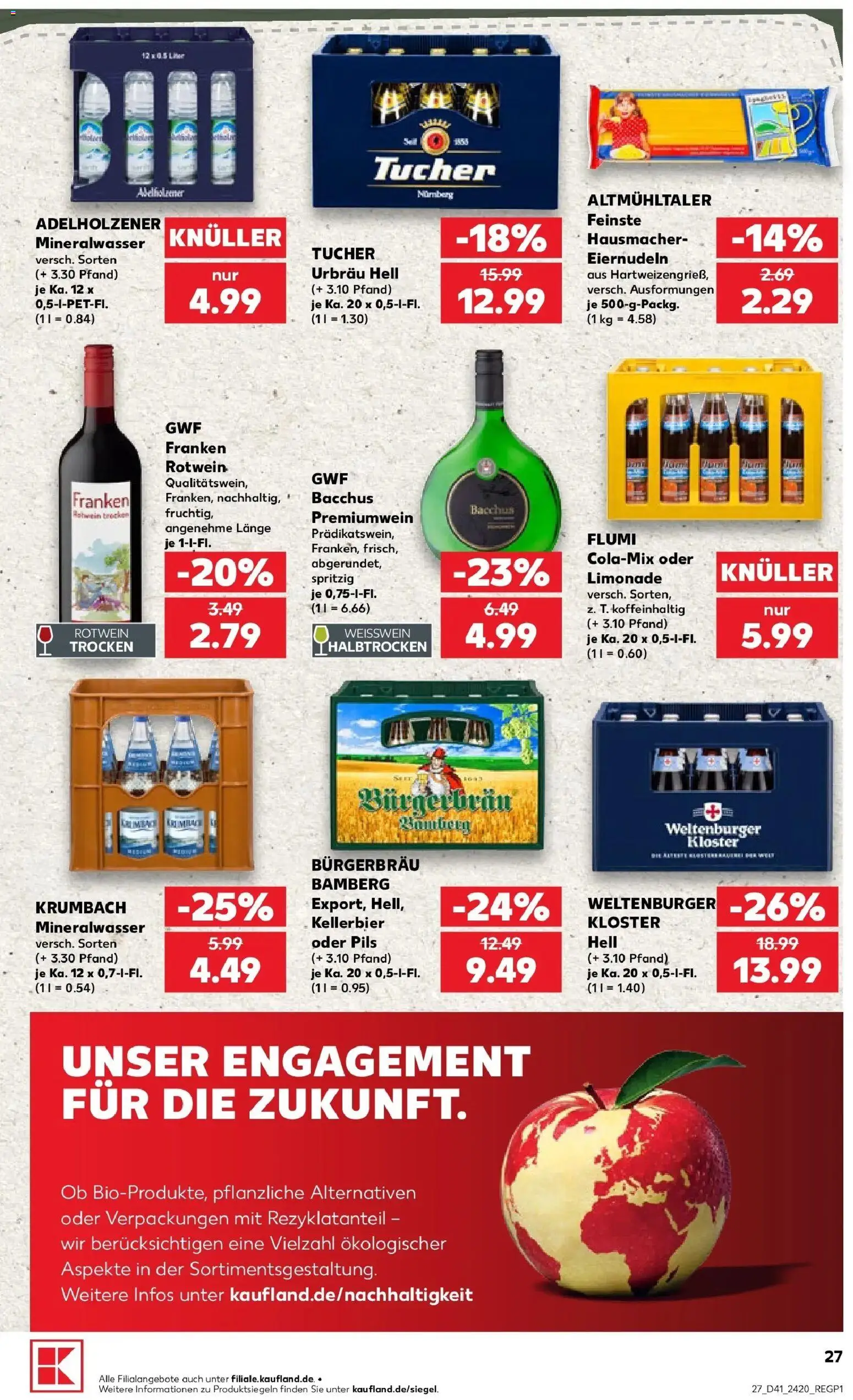 Prospekt Kaufland ab 05.10.2026 » Angebote Online zum Blättern | Seite: 37 | Produkte: Rotwein, Pils, Adelholzener, Mineralwasser
