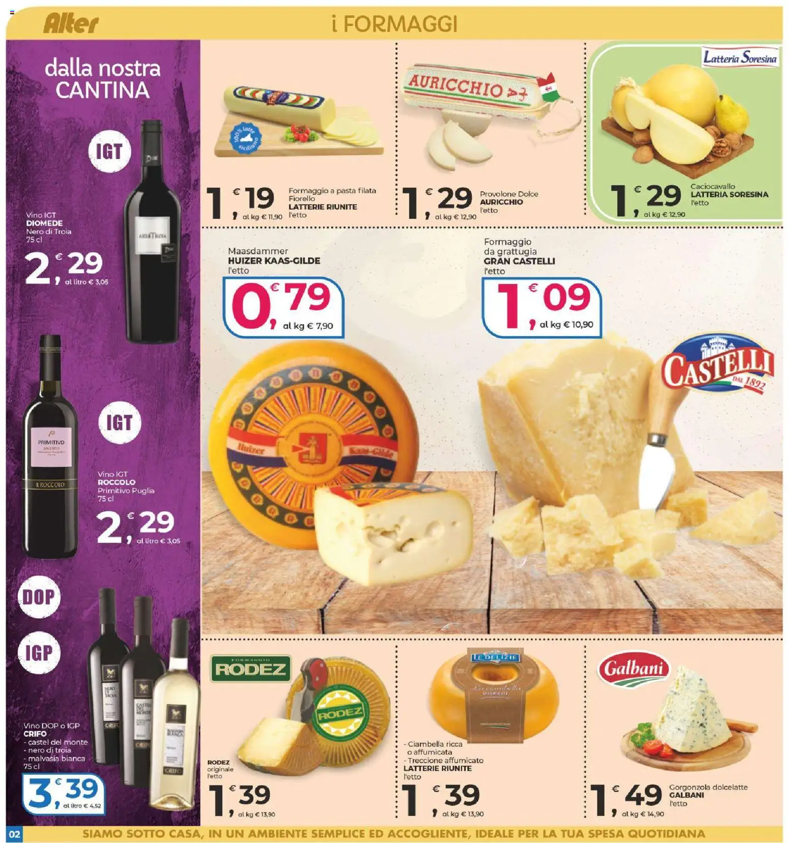 Volantino Alter Discount del 28.05.2026 | Pagina: 2 | Prodotti: Formaggio, Vino, Pasta, Gorgonzola