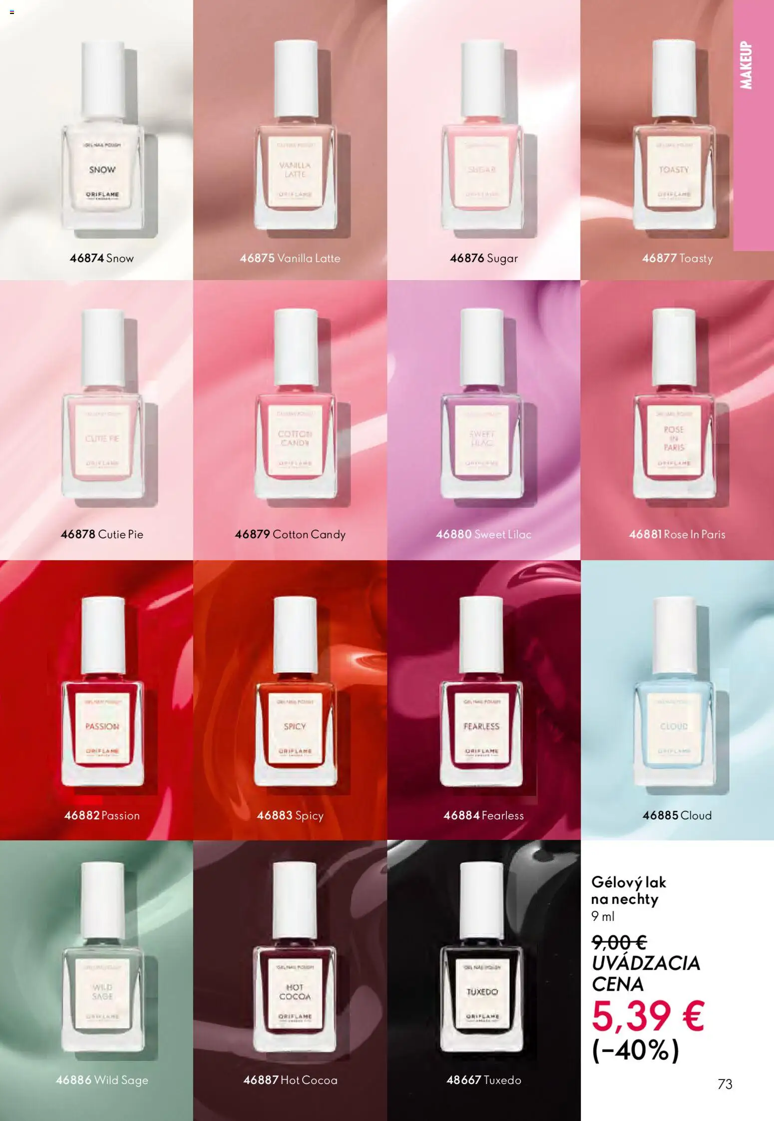 Nové Oriflame akcie – leták je platný od 06.05.2026 | Strana: 73 | Produkty: Lak na nechty, Toasty