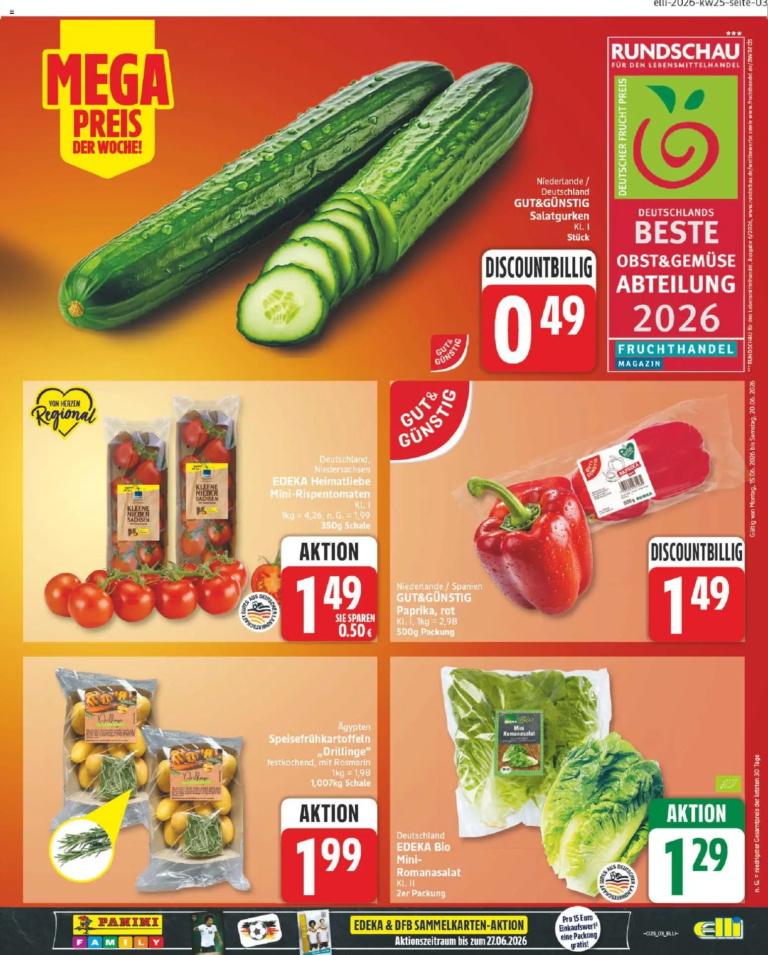 Elli Markt Prospekt – gültig ab 15.06.2026 | Seite: 7 | Produkte: Gemüse, Paprika
