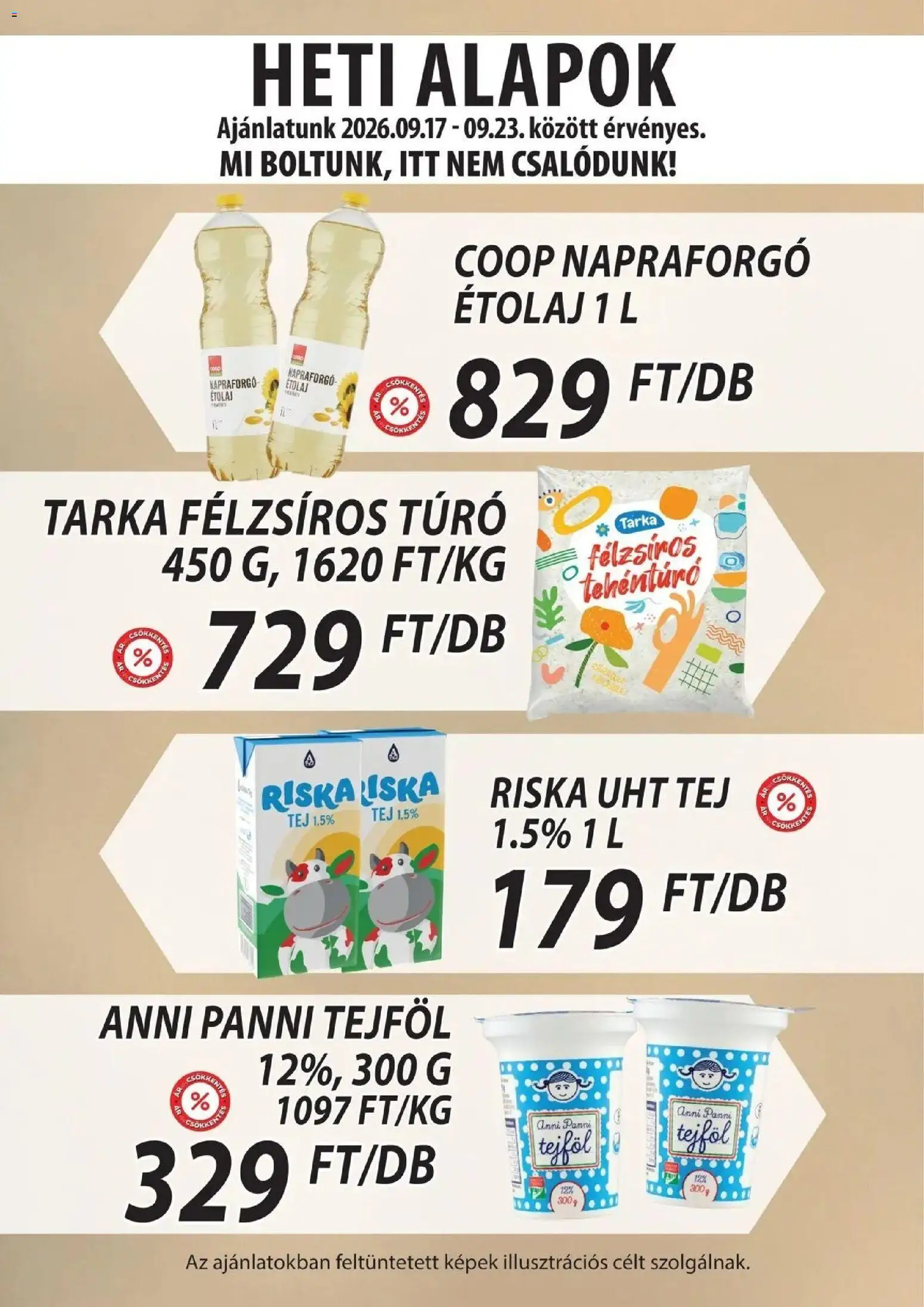 COOP Szolnok akciós újság Székesfehérvár - 2026.09.17. -tól/töl > akció, lapozható szórólap 🛍️ | Oldal: 4 | Termékek: Napraforgó, UHT tej, Félzsíros túró, Tej