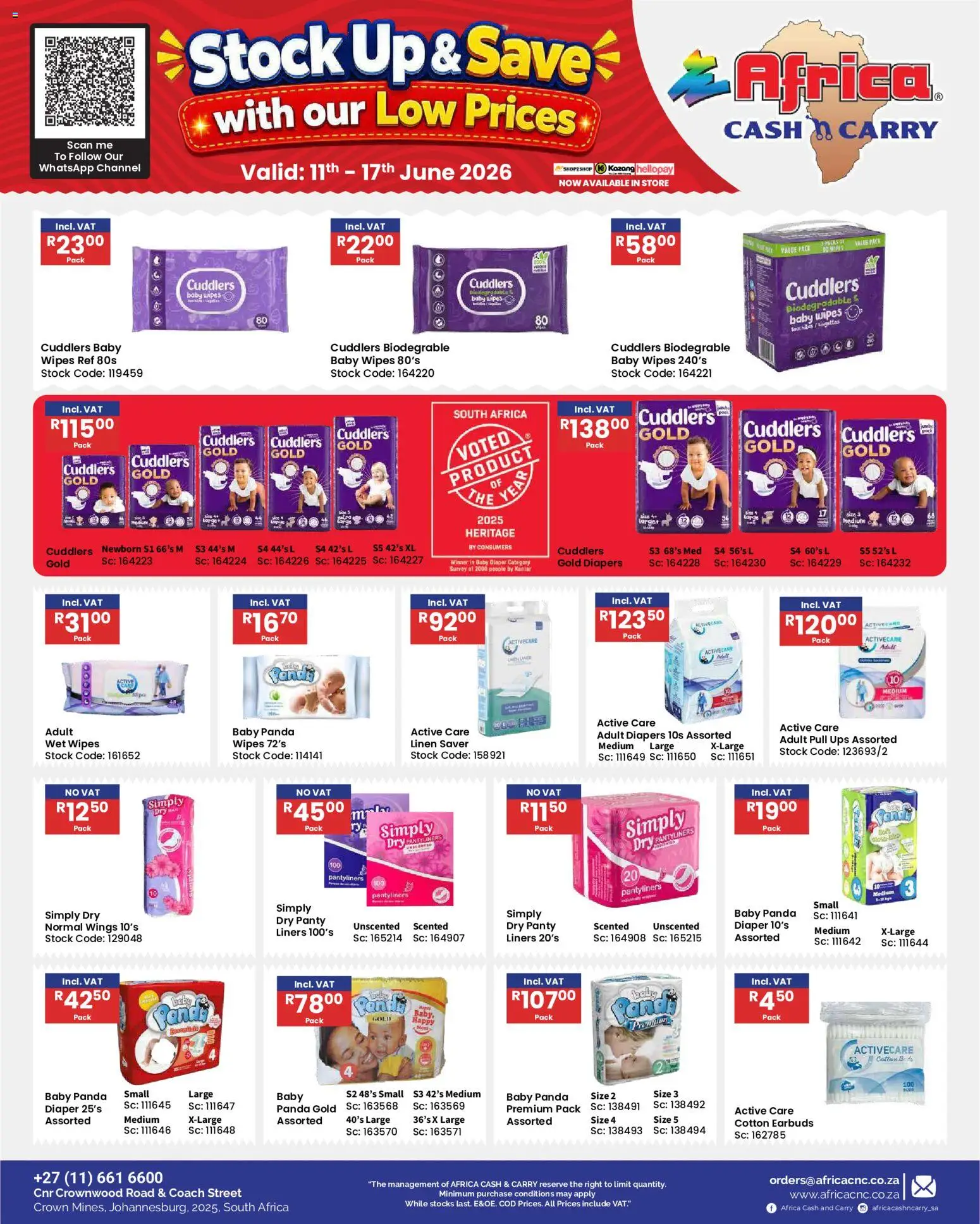 New Africa Cash & Carry catalogue – valid from 11.06.2026 | Page: 58 | Products: Earbuds, Stock