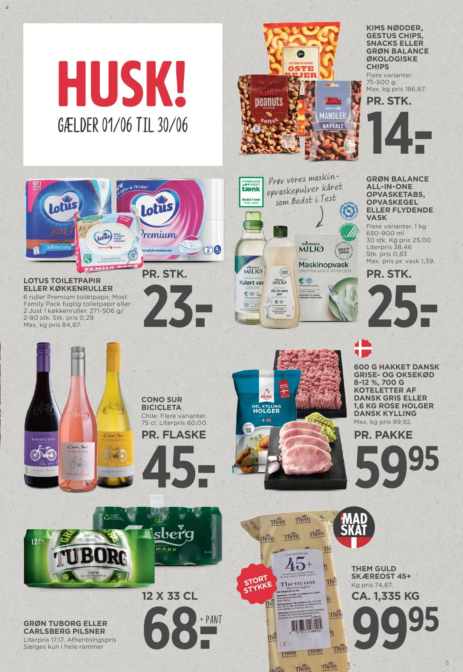 Meny tilbudsavis – gyldig fra 06.06.2026 | Side: 5 | Produkter: Chips, Oksekød, Peanuts, Rejer