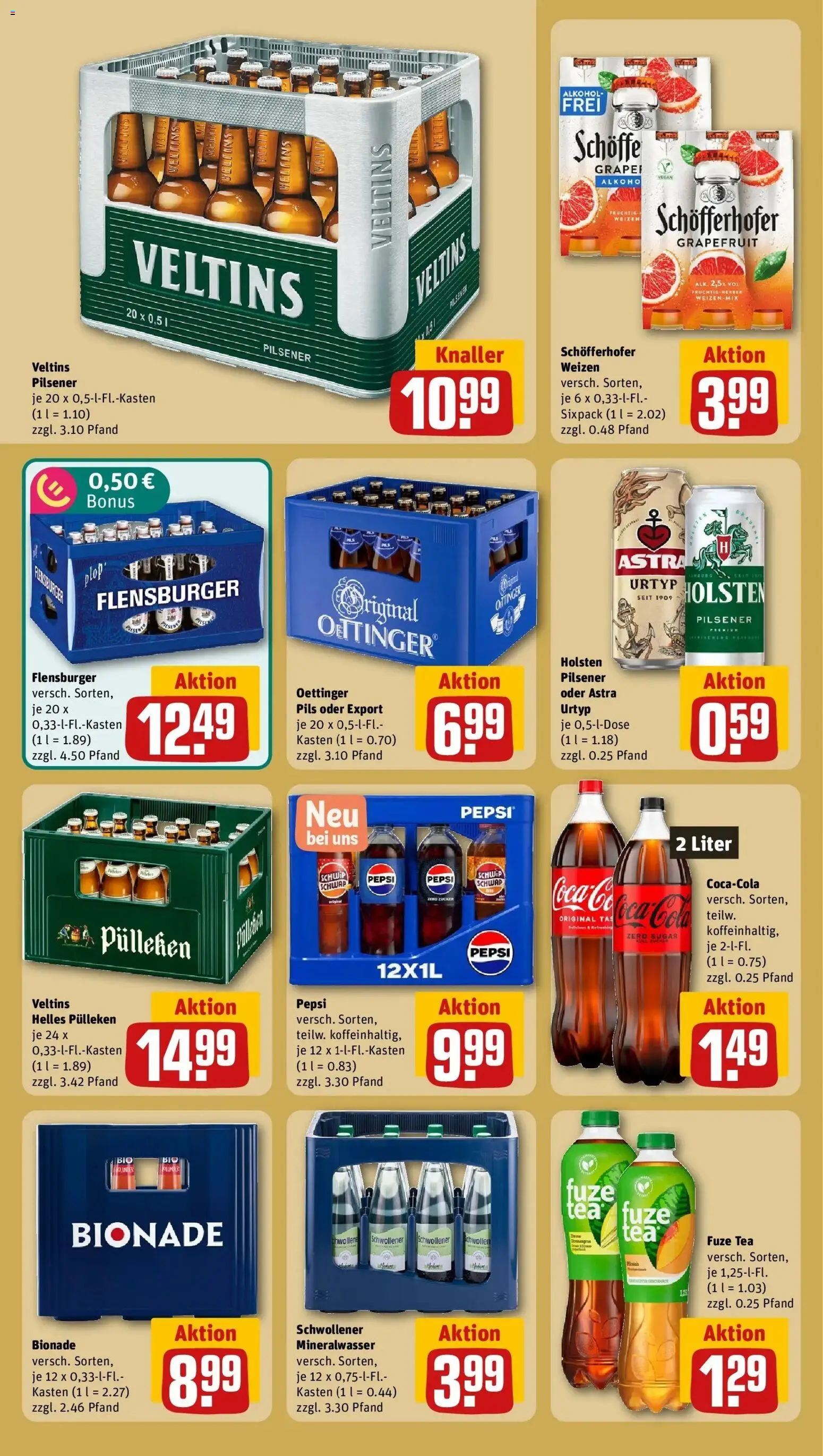 REWE Prospekt ab 10.08.2026 zum Blättern » Angebote | Seite: 24 | Produkte: Bionade, Flensburger, Grapefruit, Alkohol