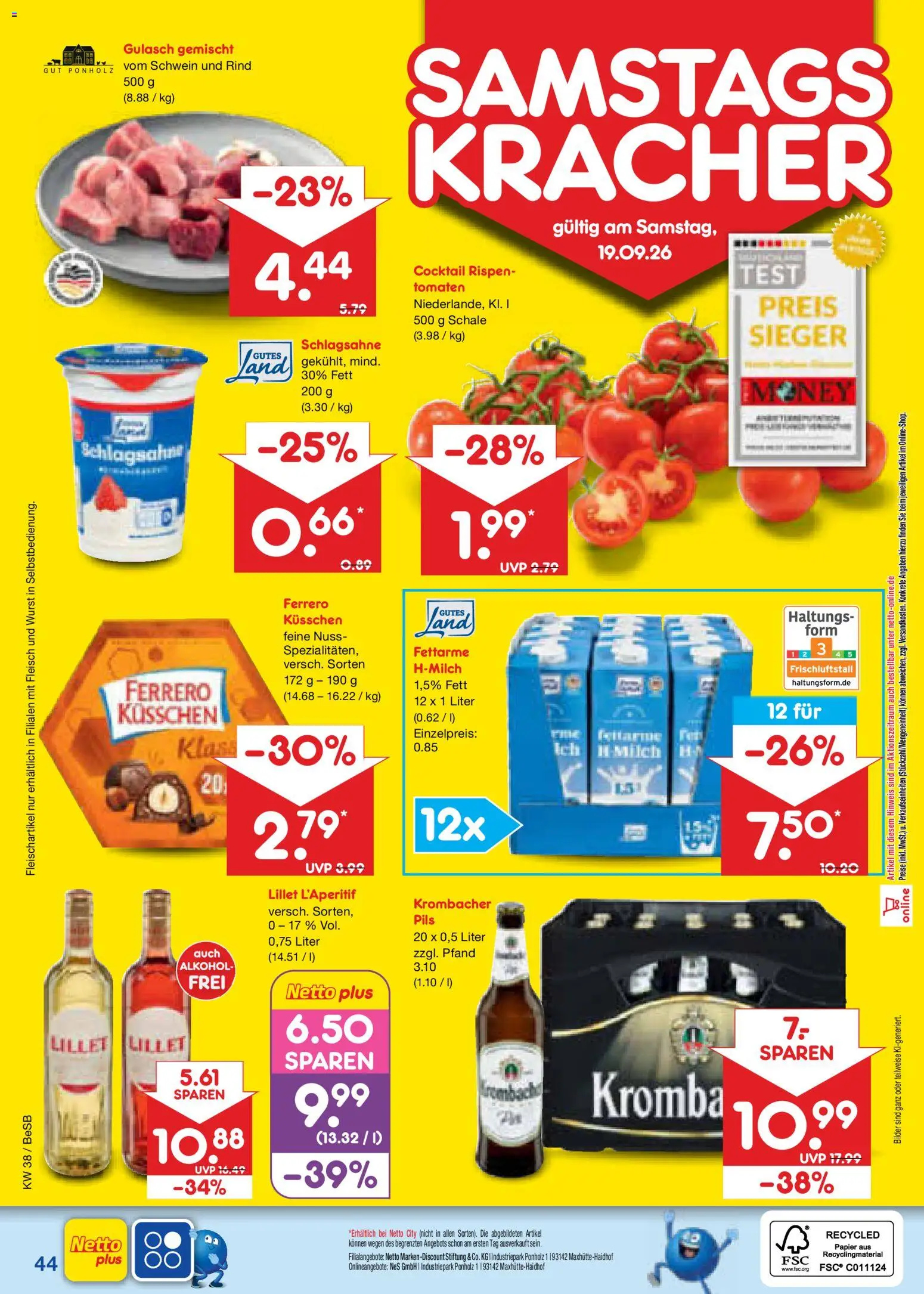 Netto Marken-Discount Prospekt – gültig ab 14.09.2026 | Seite: 58 | Produkte: Milch, Tomaten, Bilder, Krombacher