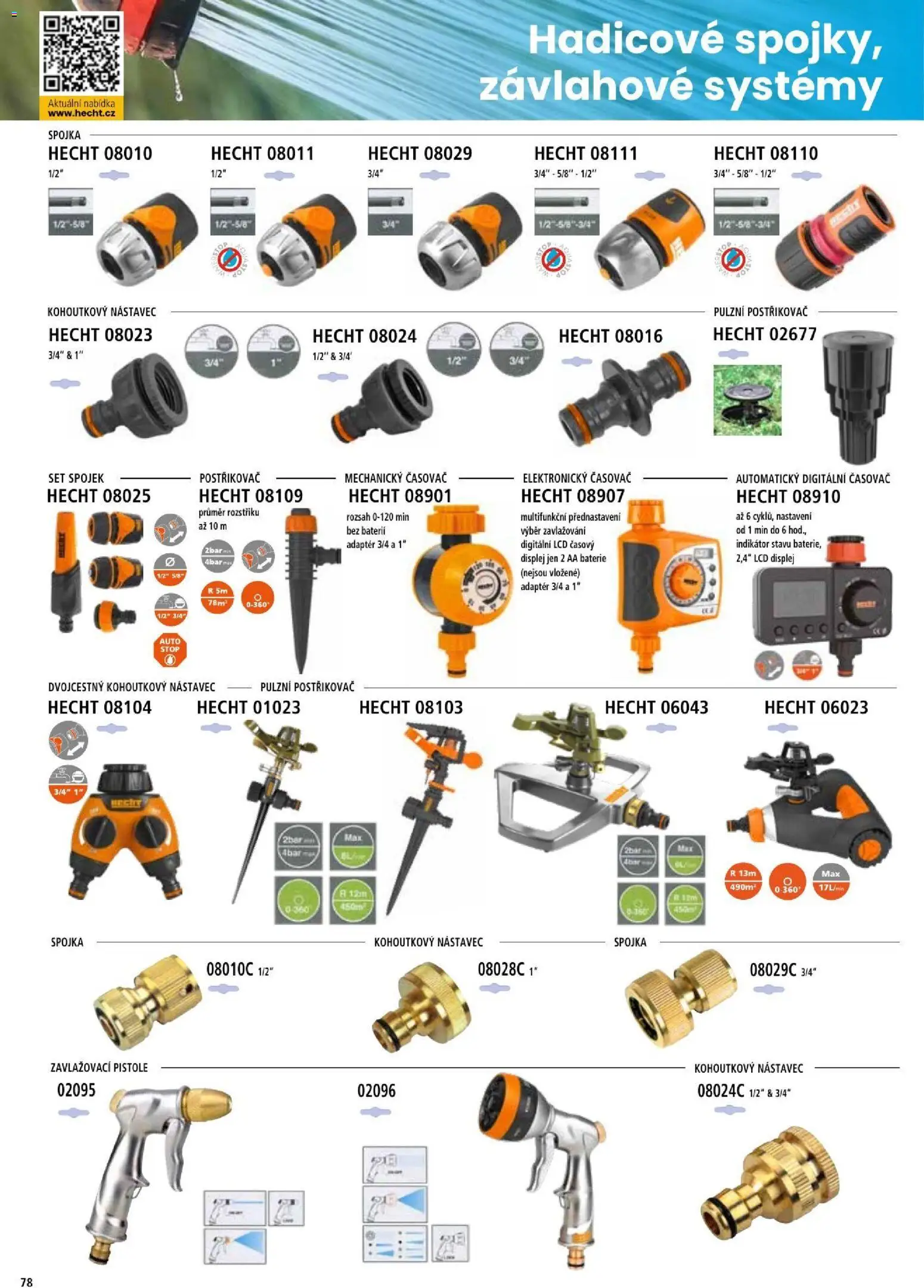 Hecht katalog - Léto - podzim 2026 od 21.08.2026 | Strana: 78 | Produkty: AA baterie, Hecht, Časovač, Postřikovač