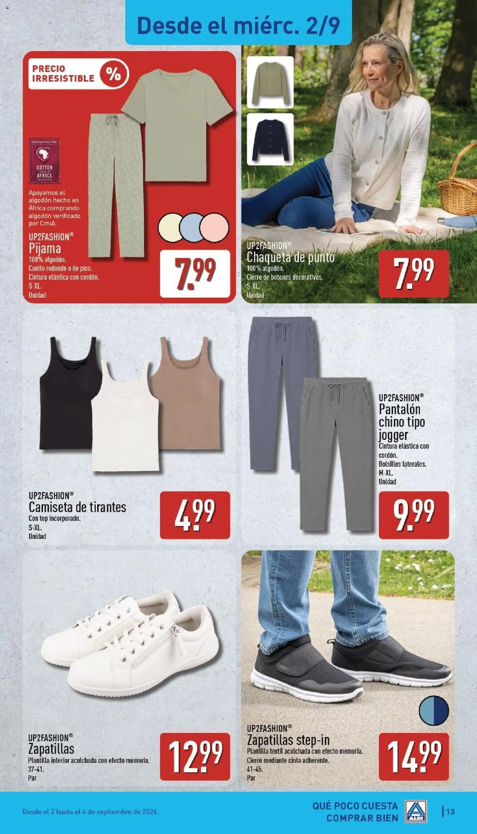 Aldi folleto Península │ válido desde el 31/08/2026 | Página: 13 | Productos: Chaqueta, Pijama, Zapatillas, Algodón