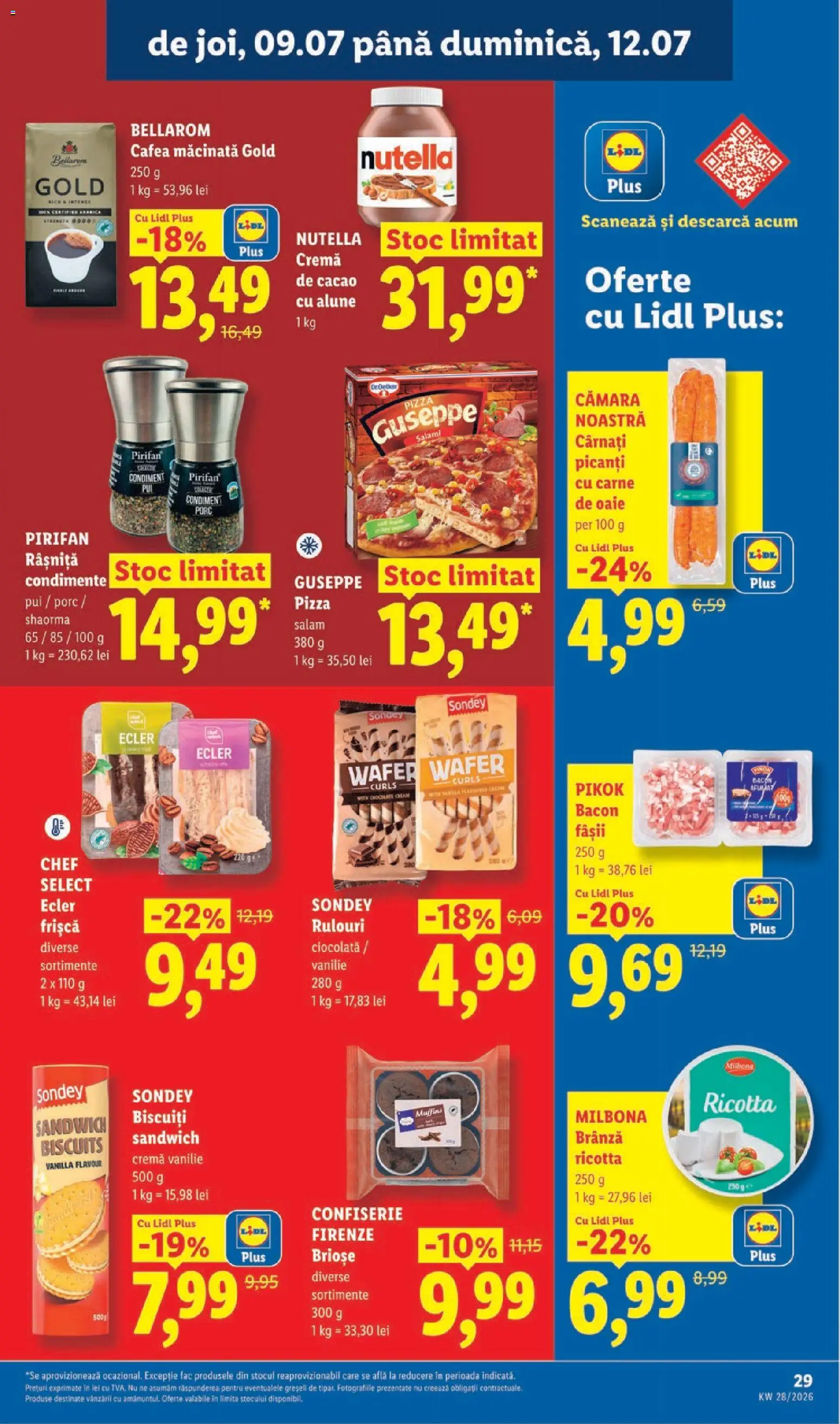 Noul catalog Lidl – valabil de la 06.07.2026 | Pagină: 29 | Produse: Bacon, Cremă, Frișcă, Condimente