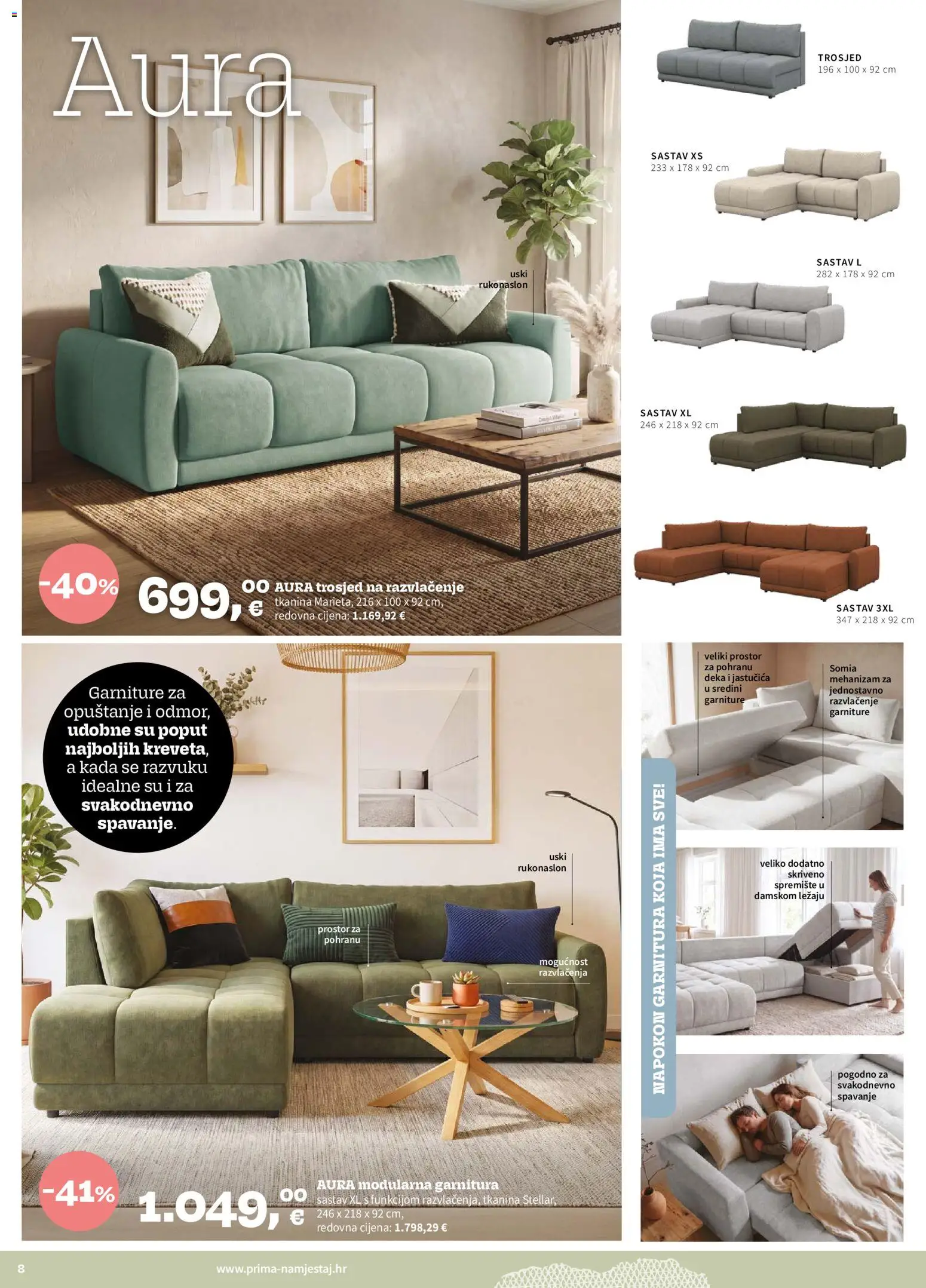 Prima katalog | vrijedi od 01.09.2026 | Stranica: 8 | Proizvodi: Trosjed, Deka