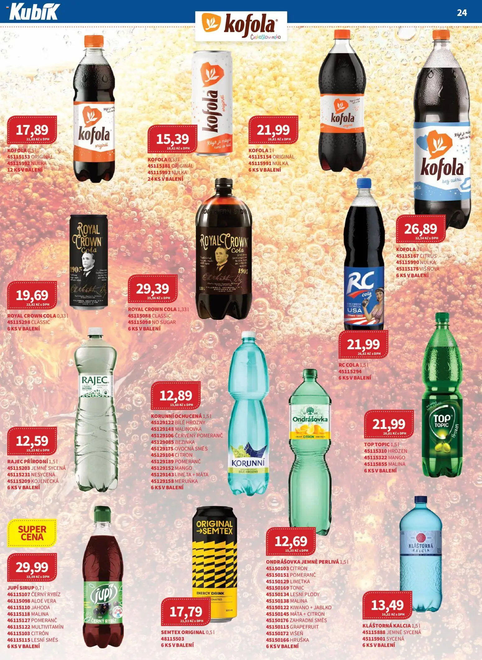 Kubík leták - Velkoobchod 09/2026 od 01.09.2026 | Strana: 24 | Produkty: Test, Multivitamin, Grapefruit, RC Cola