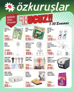 01 Temmuz 2026 tarihinden itibaren geçerli olan Özkuruşlar kataloğu önizlemesi | Sayfa: 2 | Ürünler: Tuvalet, Patates, Tuvalet kağıdı, Fan