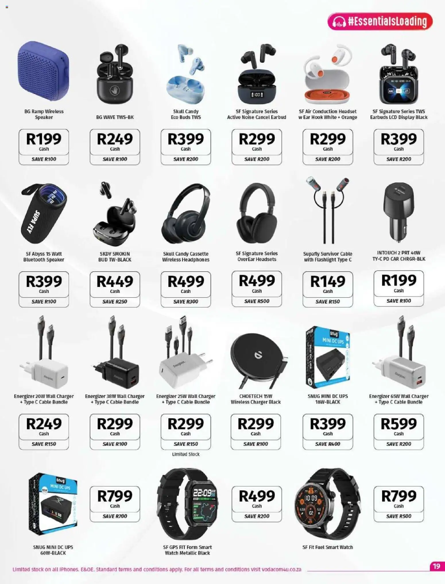 New Vodacom catalogue – valid from 01/10/2026 | Page: 19 | Products: Watch, Earbuds, Cable, Charger