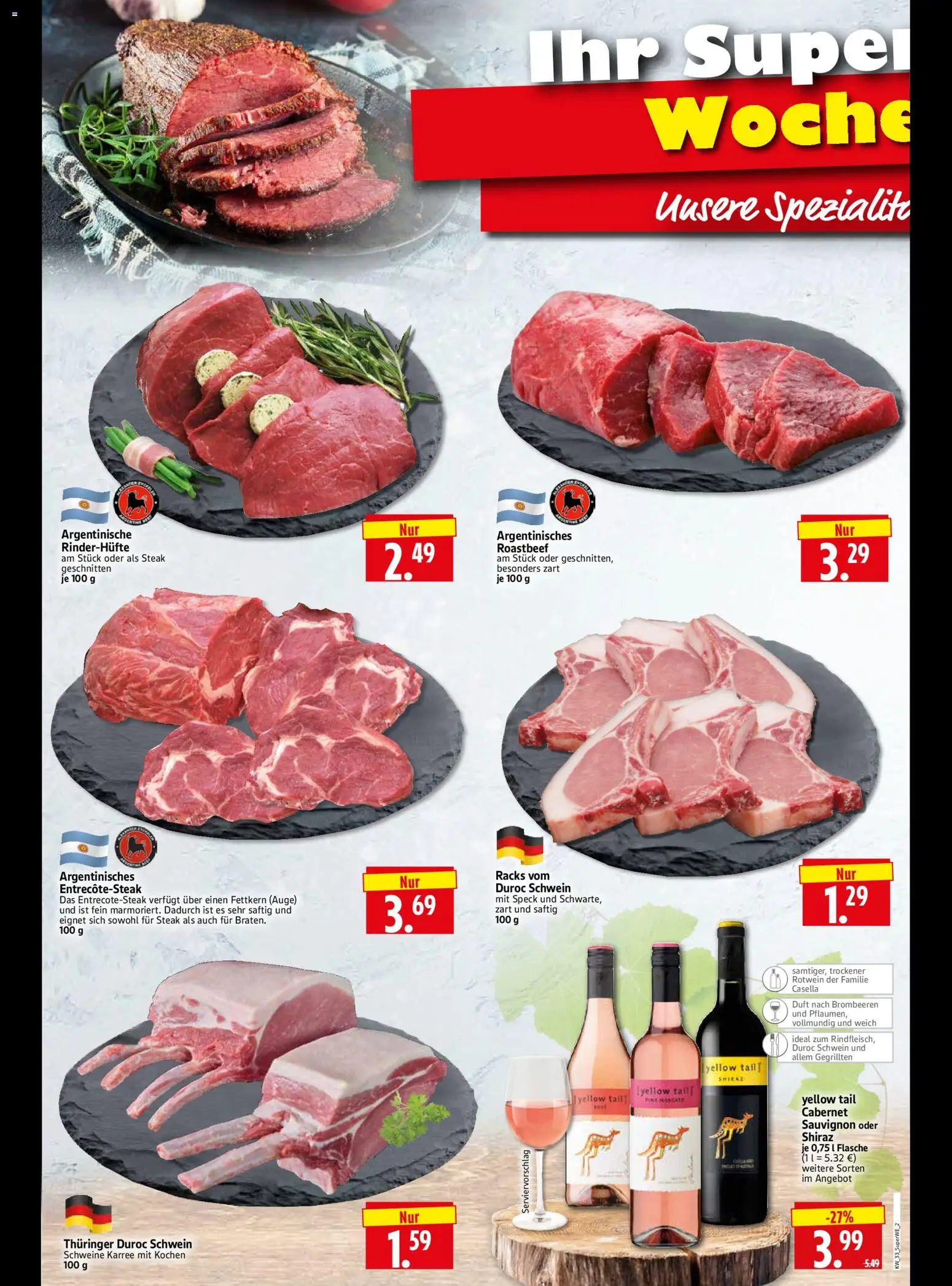 HERKULES Sonderbeilage – gültig ab 13.08.2026 | Seite: 2 | Produkte: Rotwein, Duft, Roastbeef, Steak
